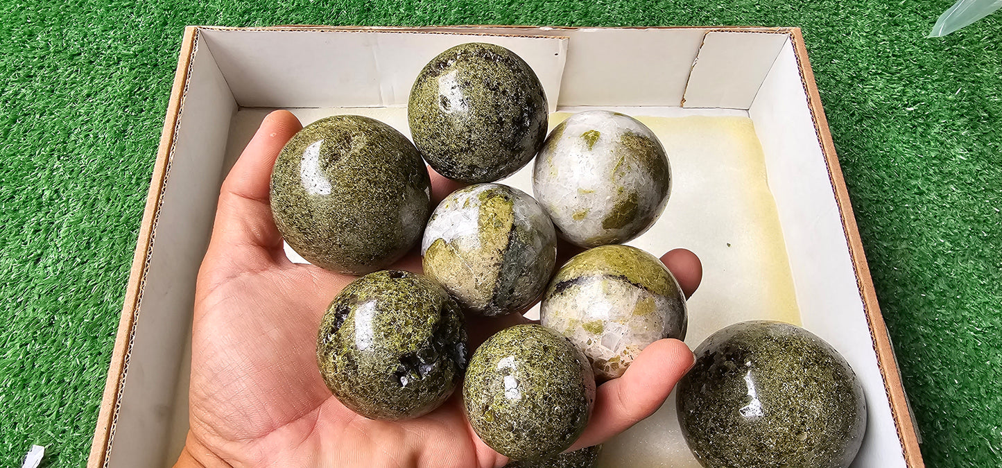 Lot 11 Epidote with Quartz Sphere