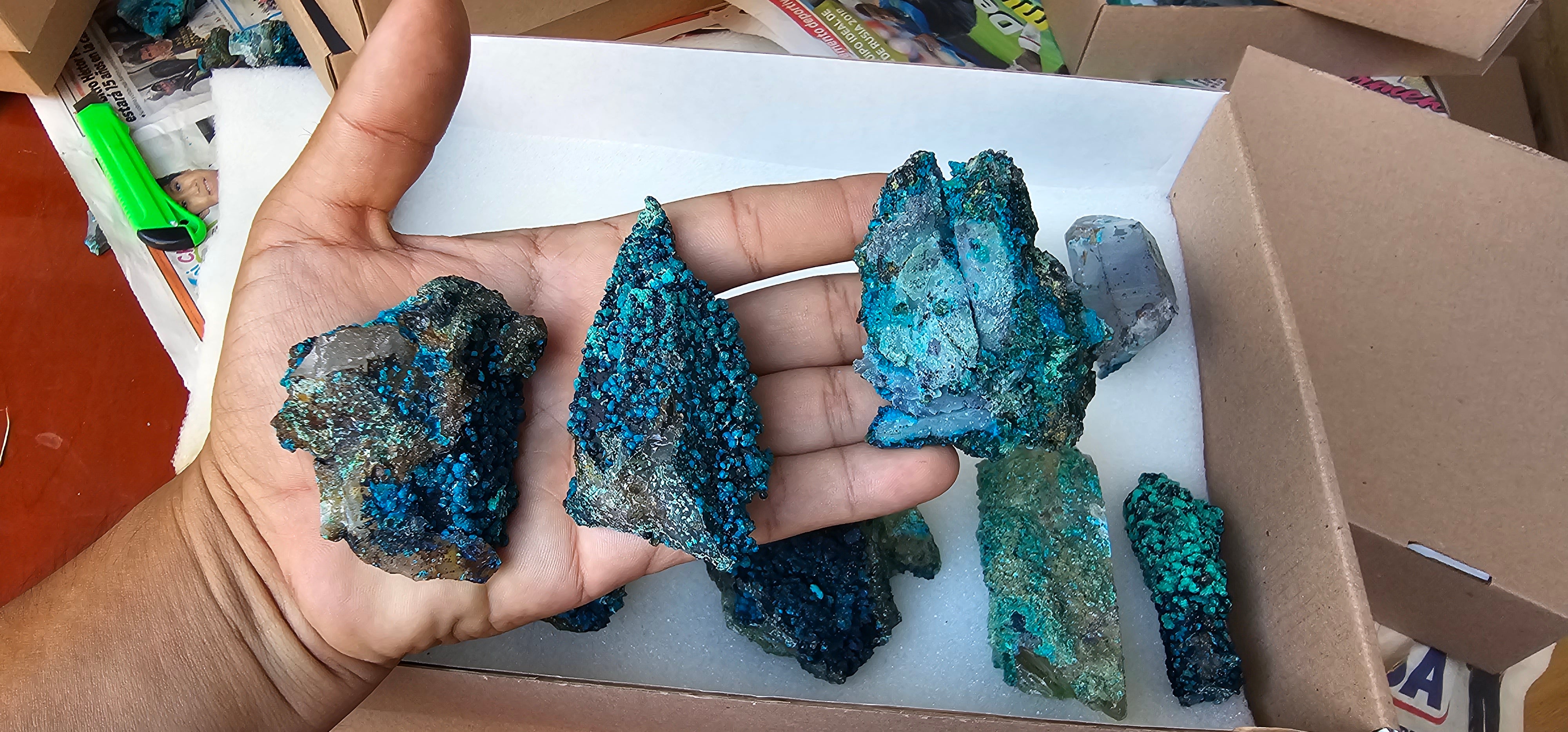Lot 10 Chrysocolla Quartz Rough