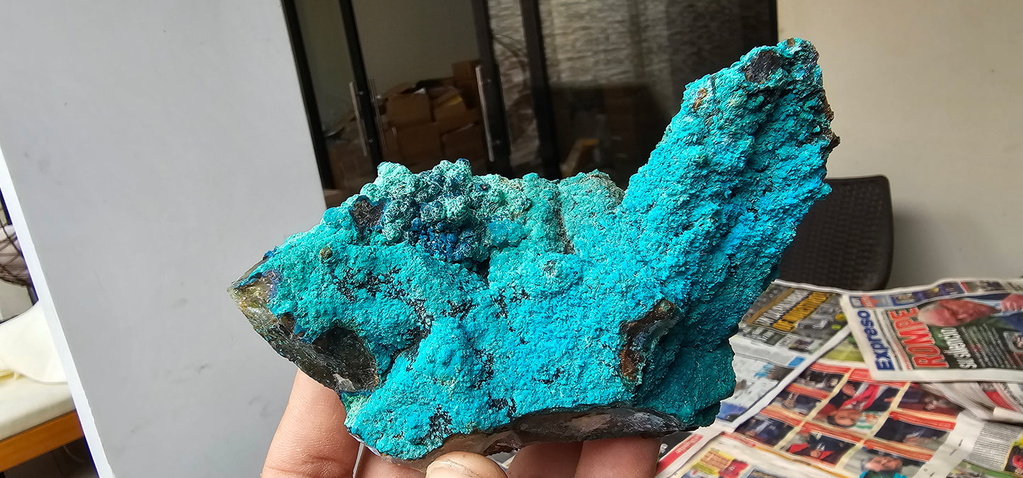 Chrysocolla on Quartz