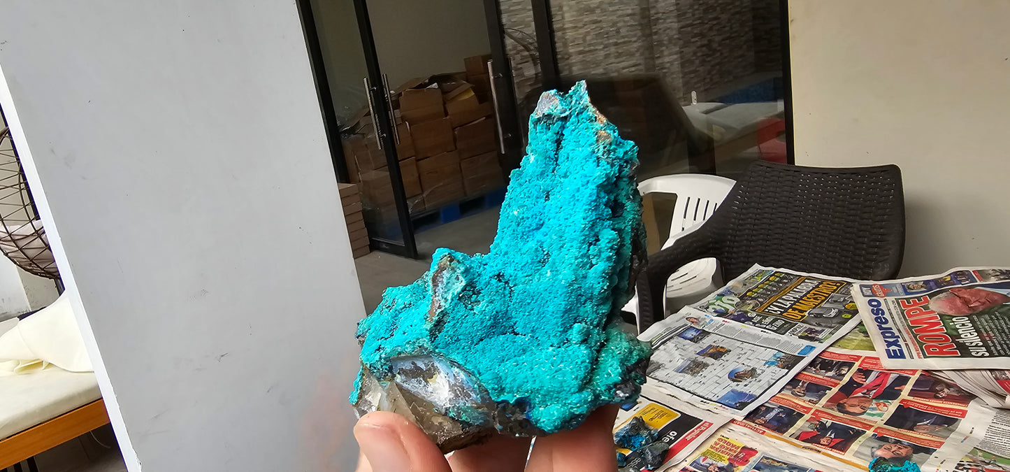 Chrysocolla on Quartz