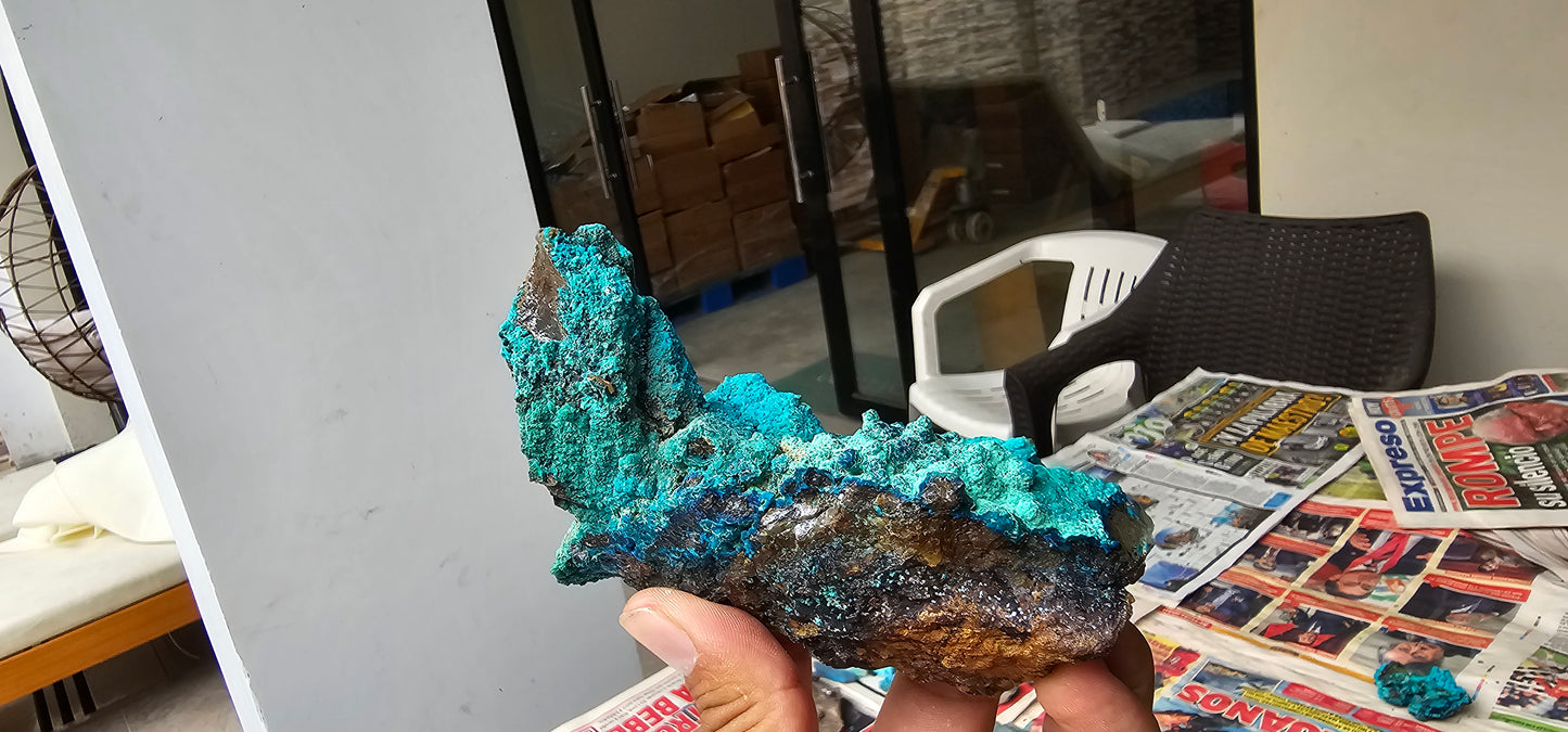 Chrysocolla on Quartz