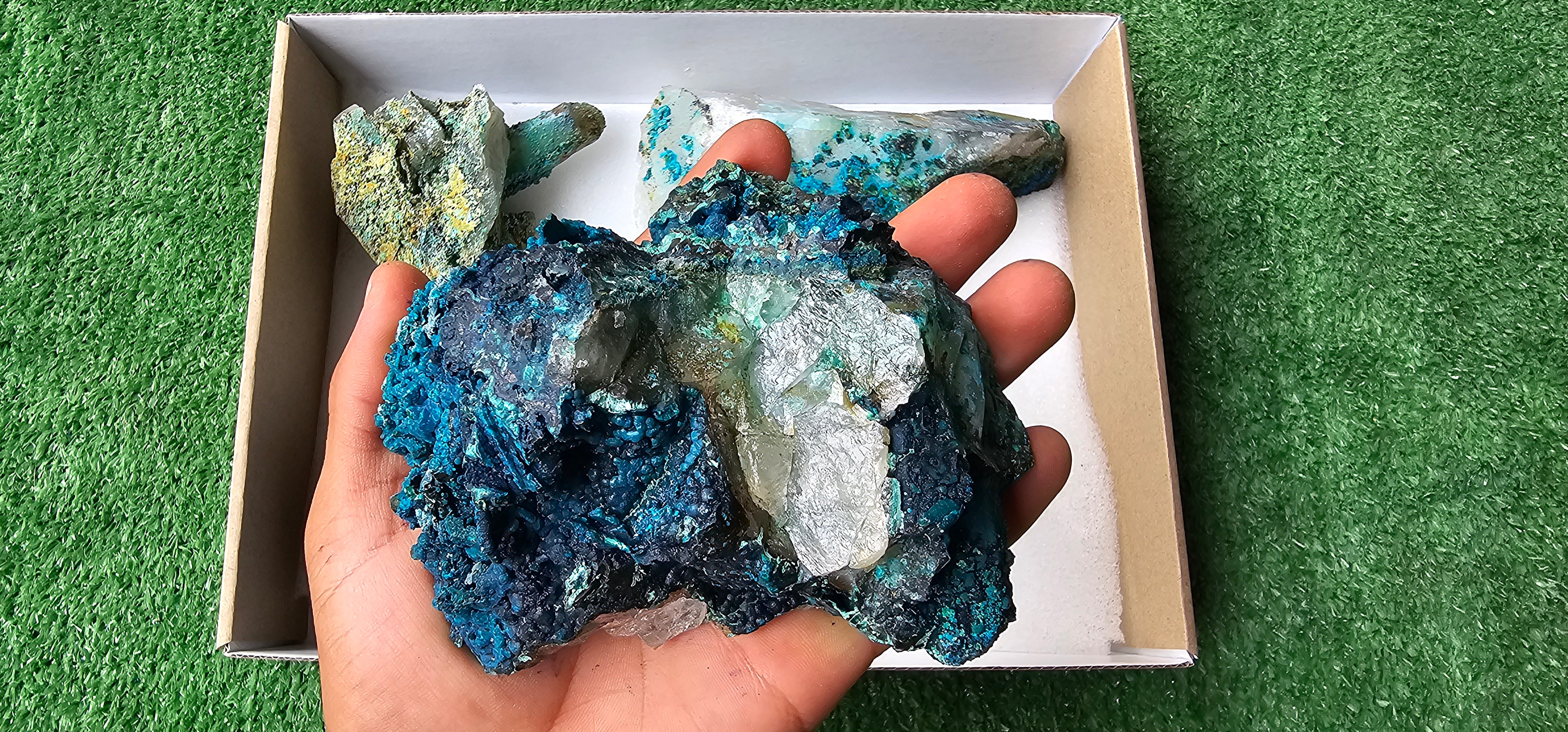 Lot 5 Chrysocolla on Quartz