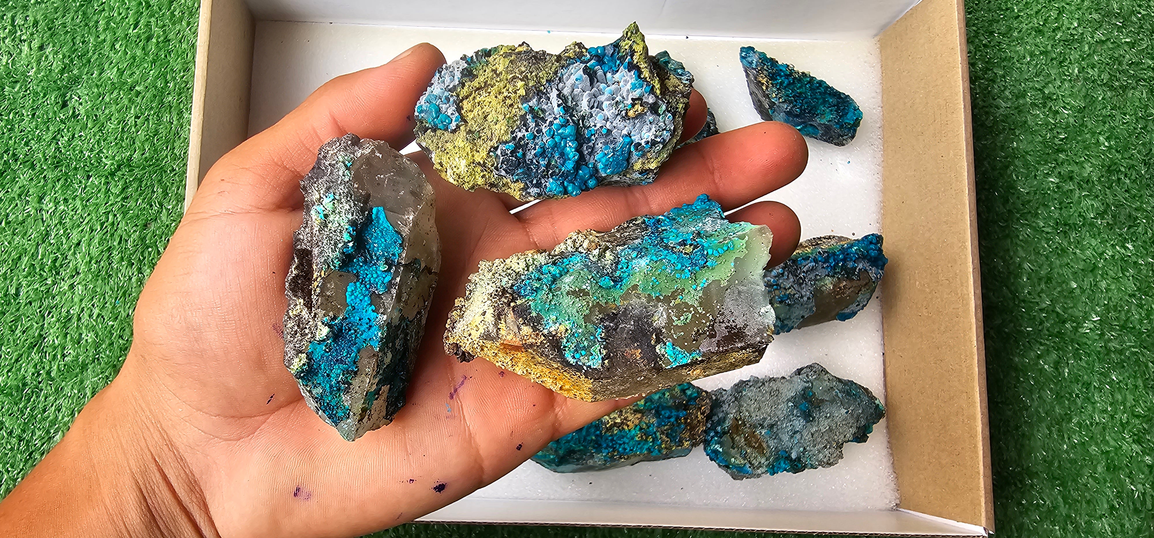 Lot 12 Chrysocolla on Quartz