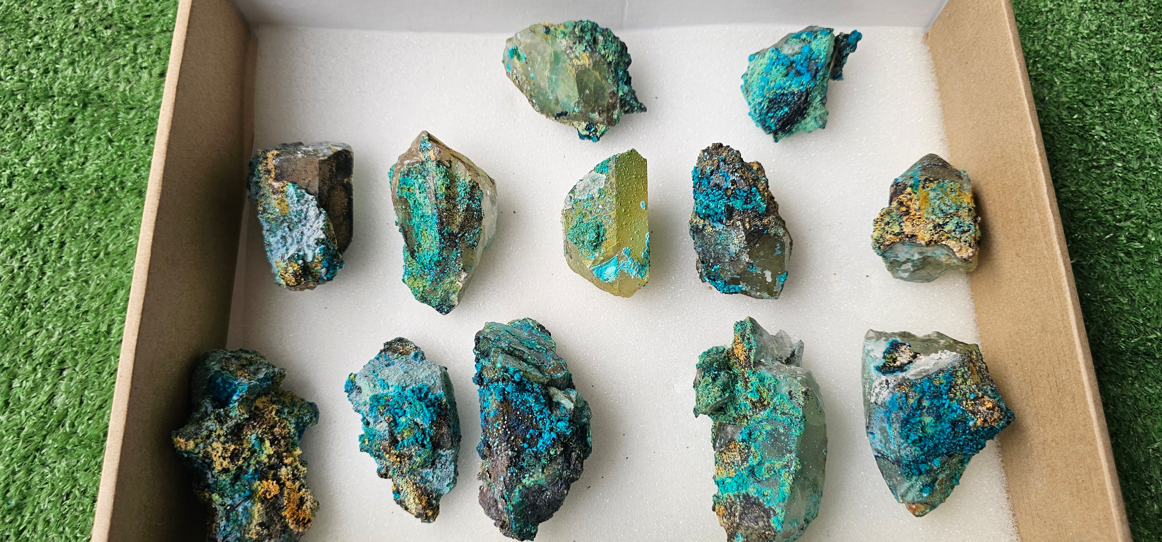Lot 12 Chrysocolla on Quartz
