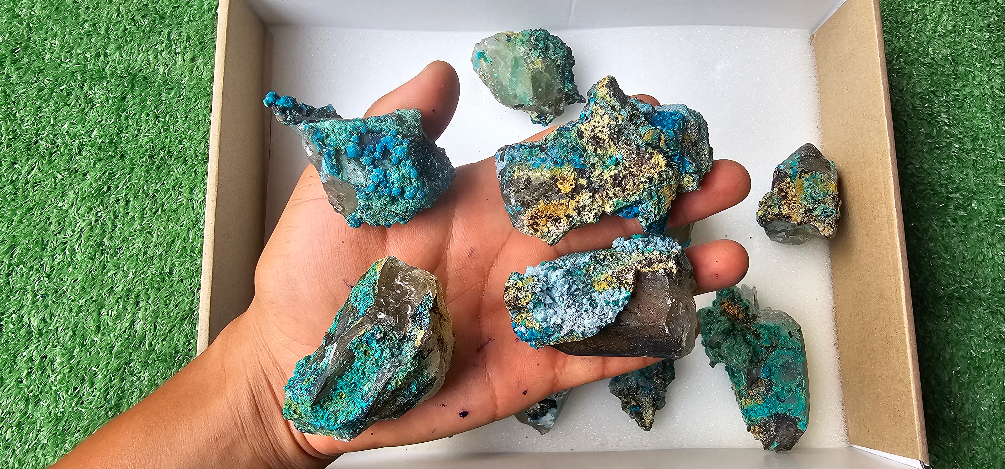 Lot 12 Chrysocolla on Quartz