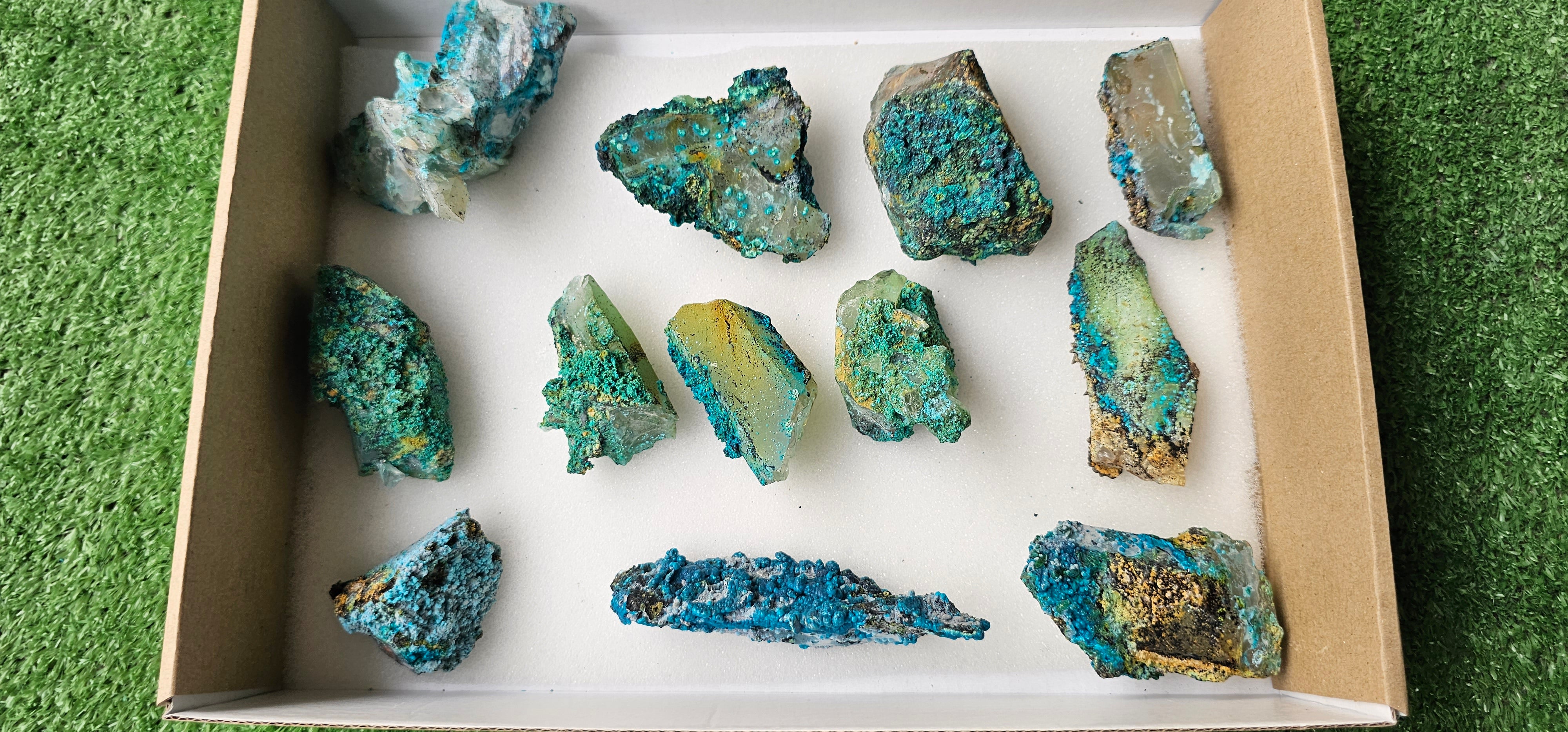 Lot 12 Chrysocolla on Quartz
