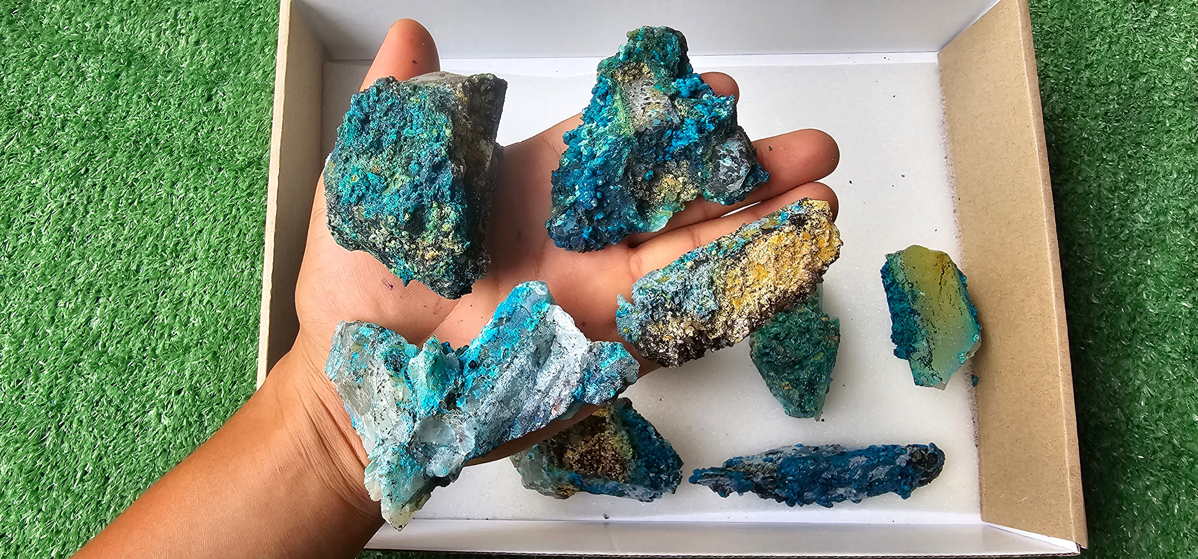 Lot 12 Chrysocolla on Quartz