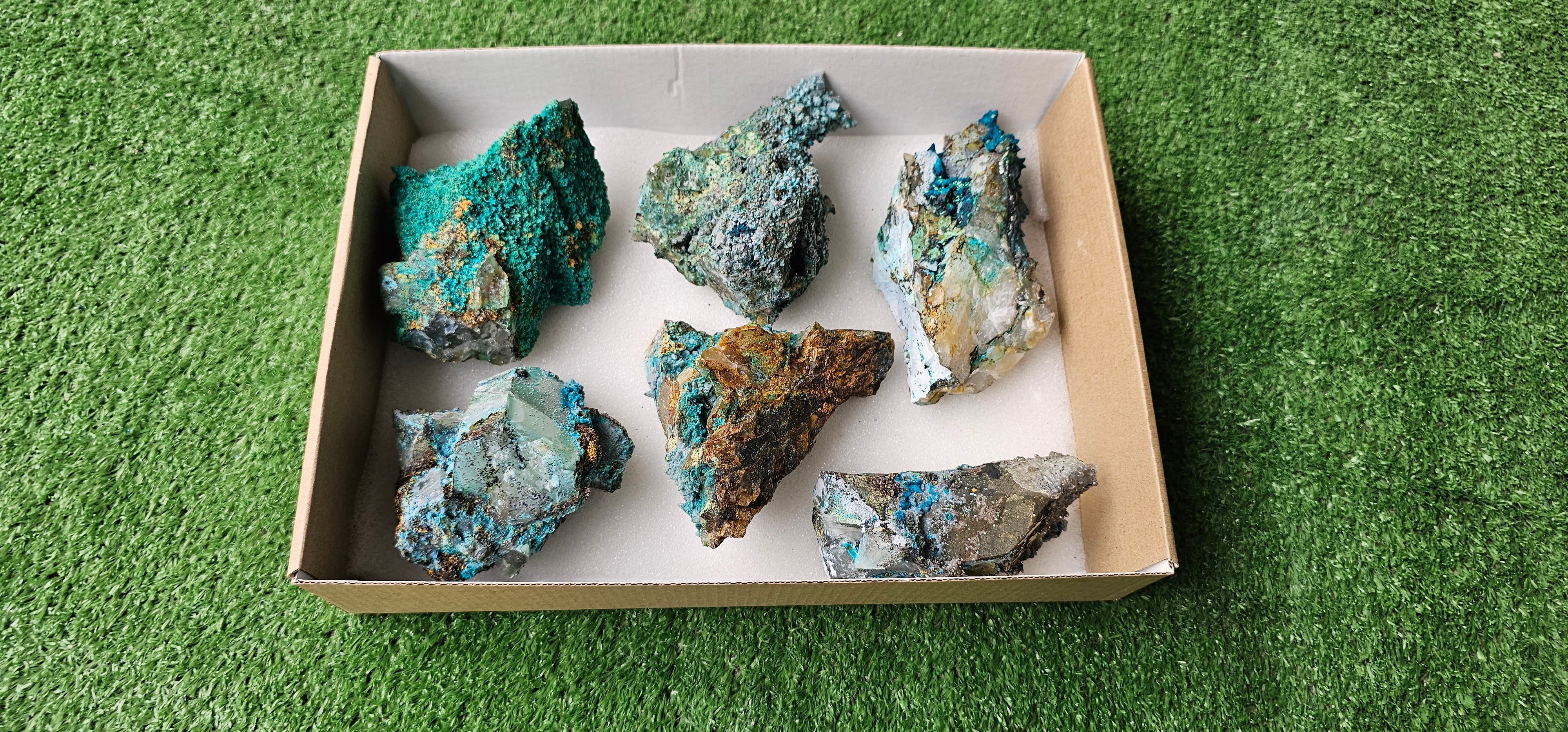 Lot 6 Chrysocolla on Quartz