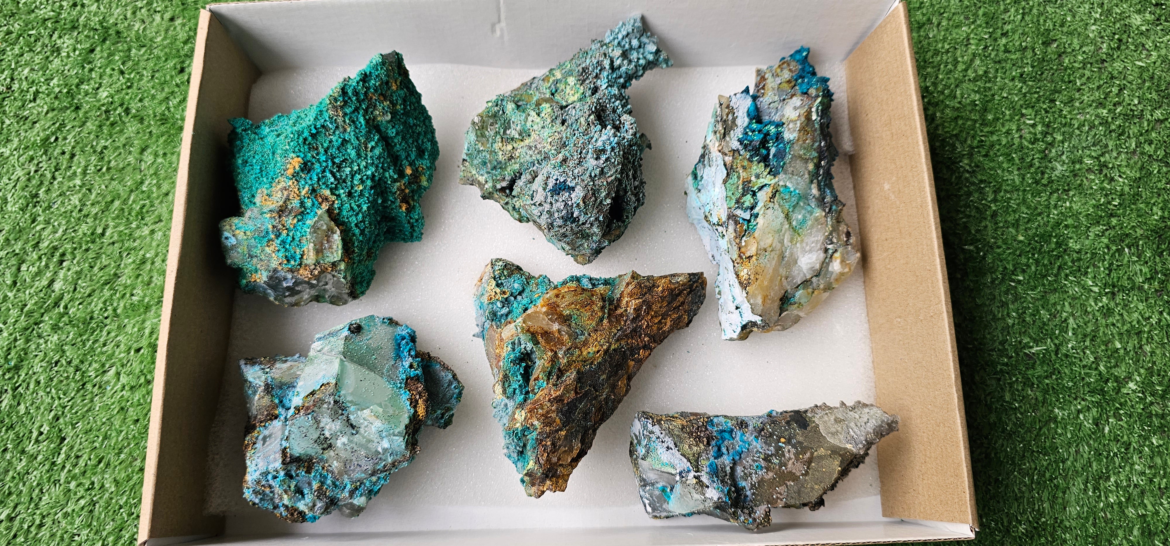 Lot 6 Chrysocolla on Quartz