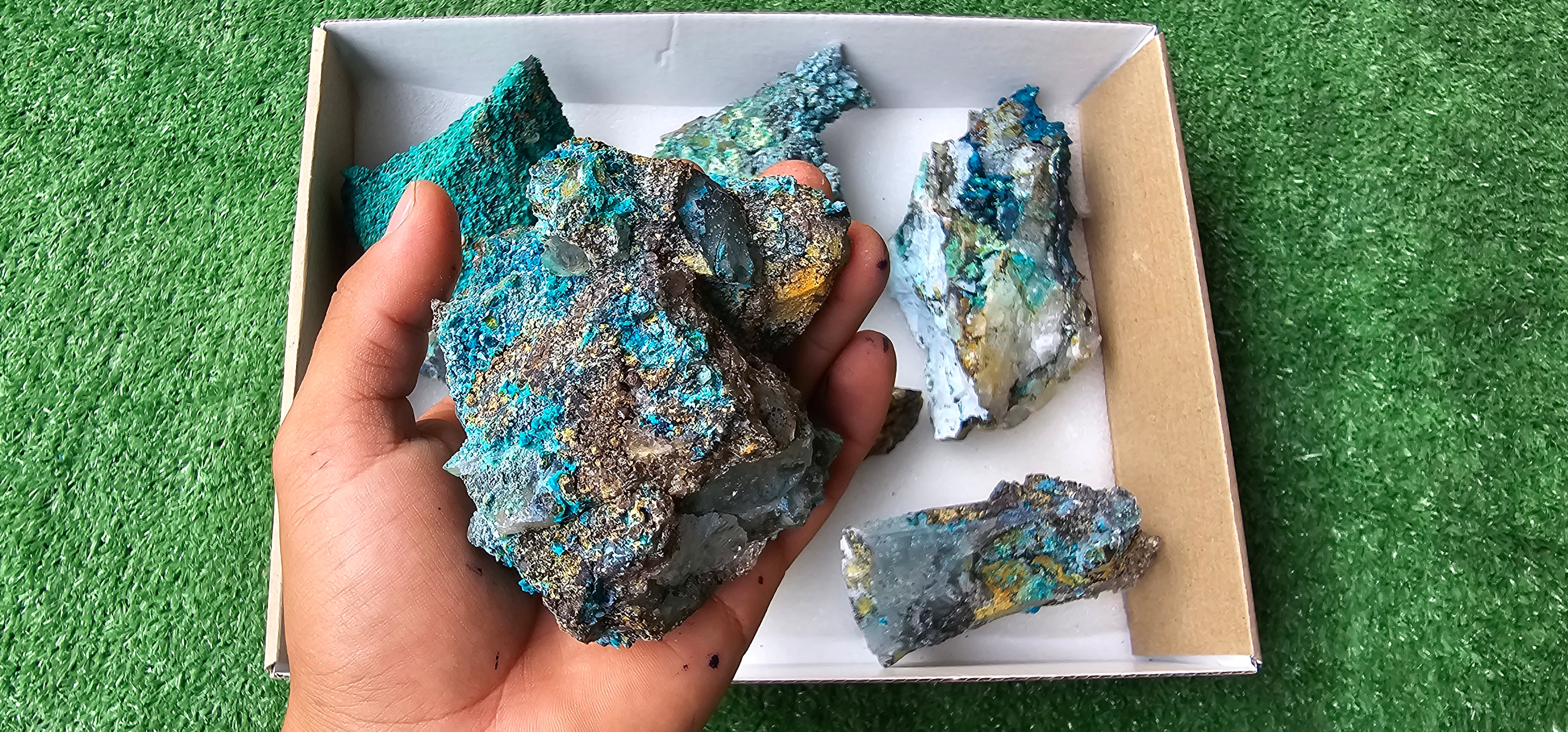Lot 6 Chrysocolla on Quartz