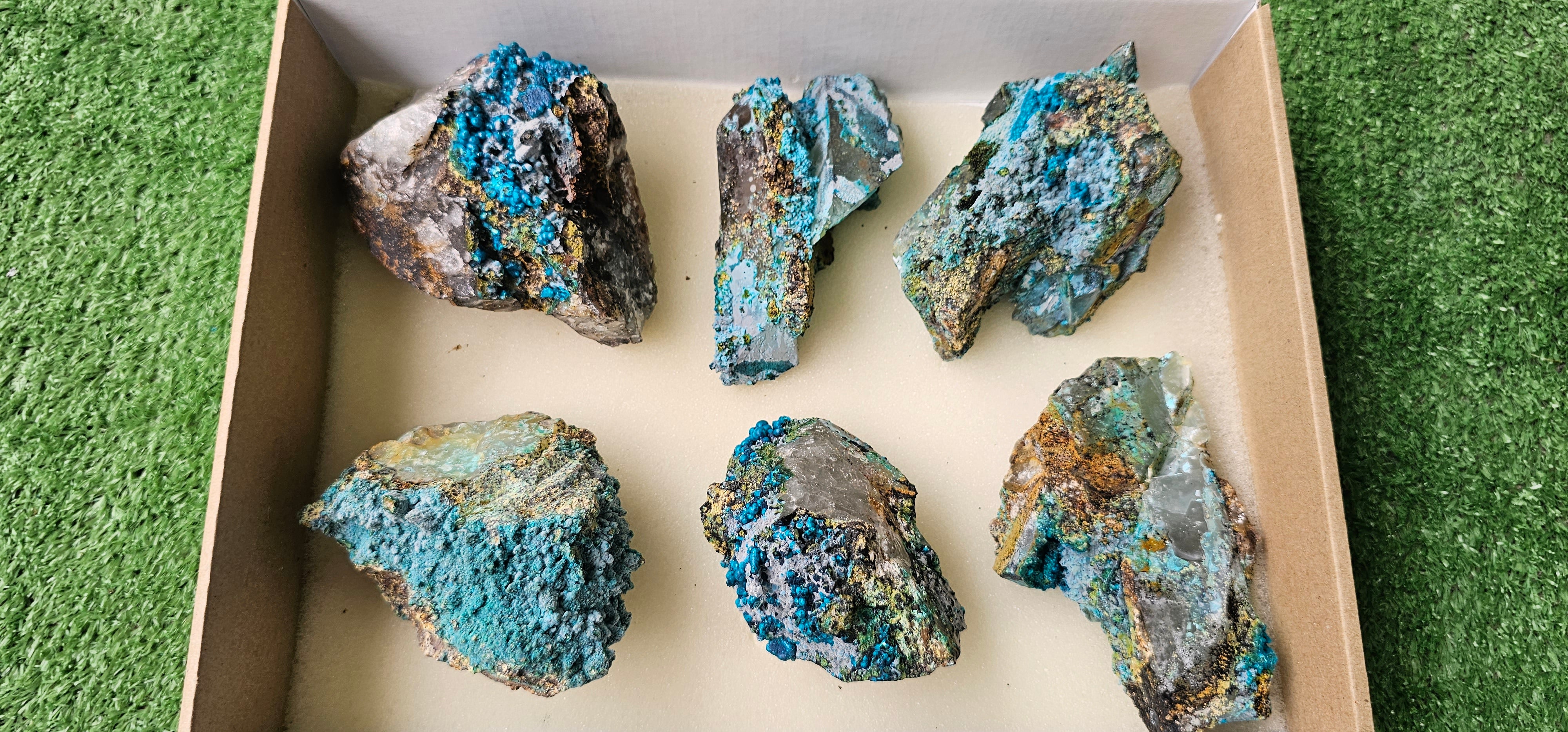 Lot 6 Chrysocolla on Quartz