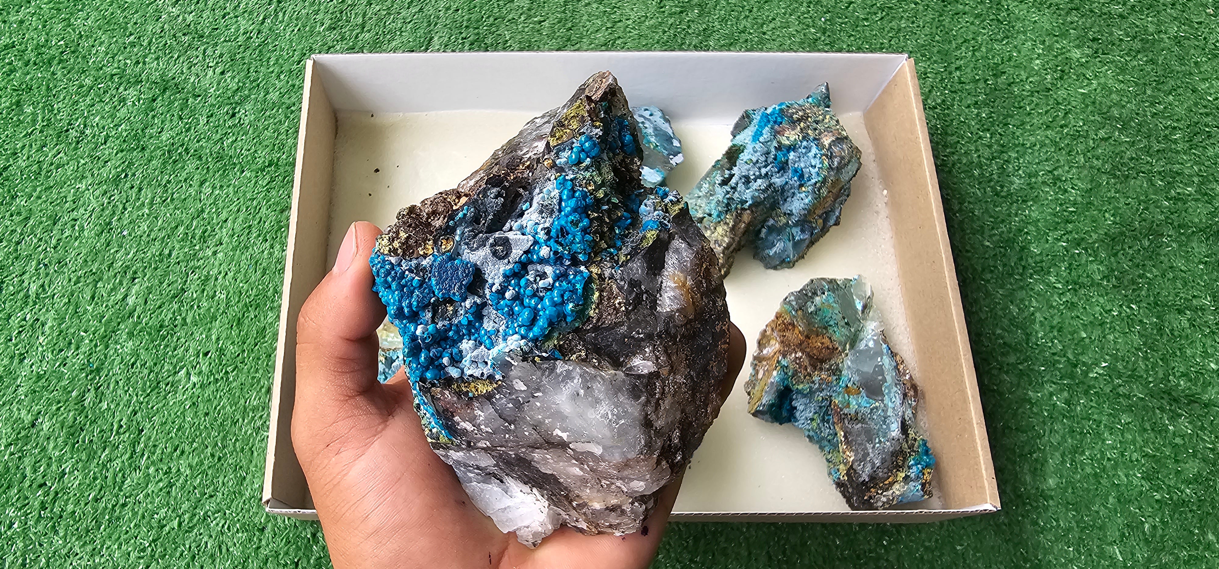 Lot 6 Chrysocolla on Quartz