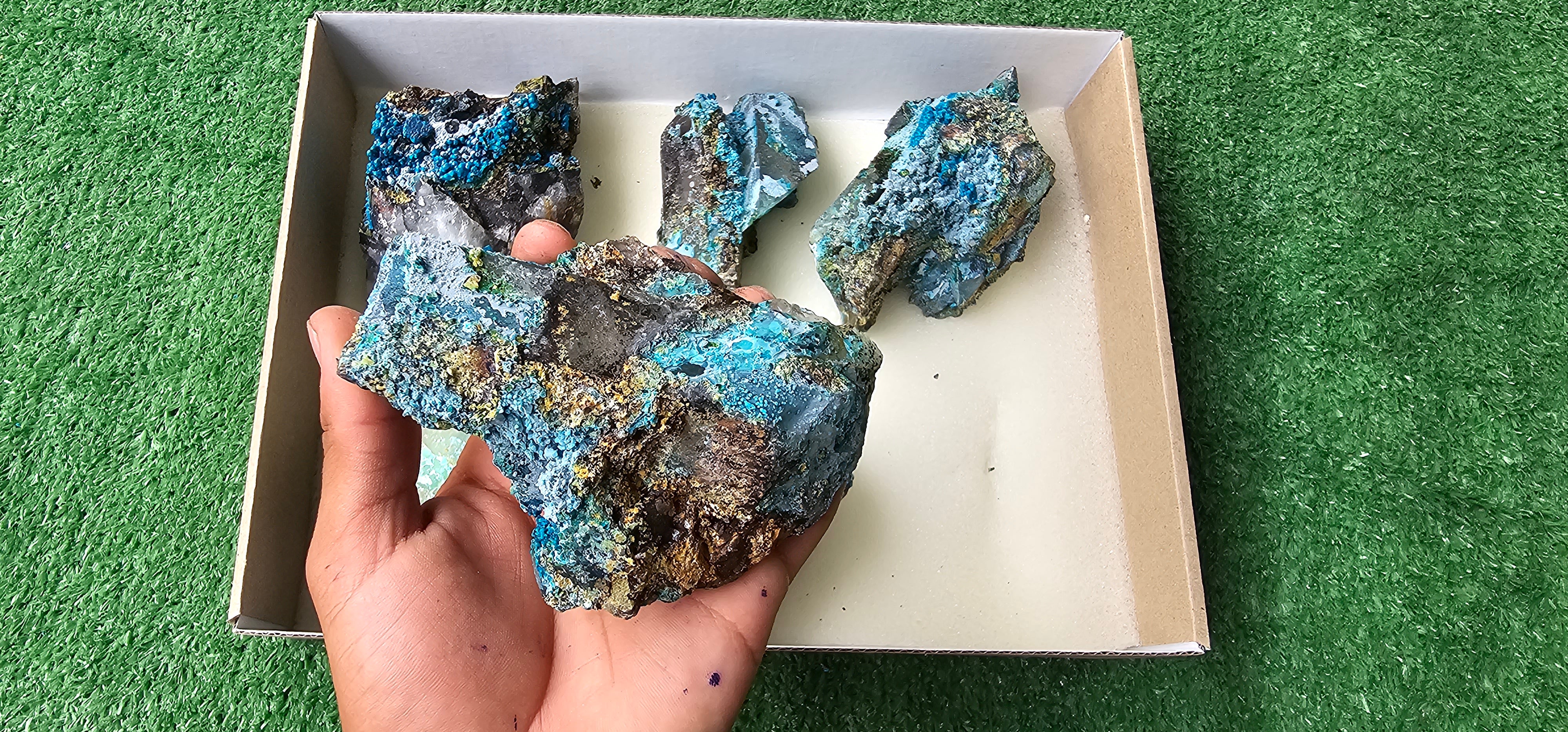 Lot 6 Chrysocolla on Quartz