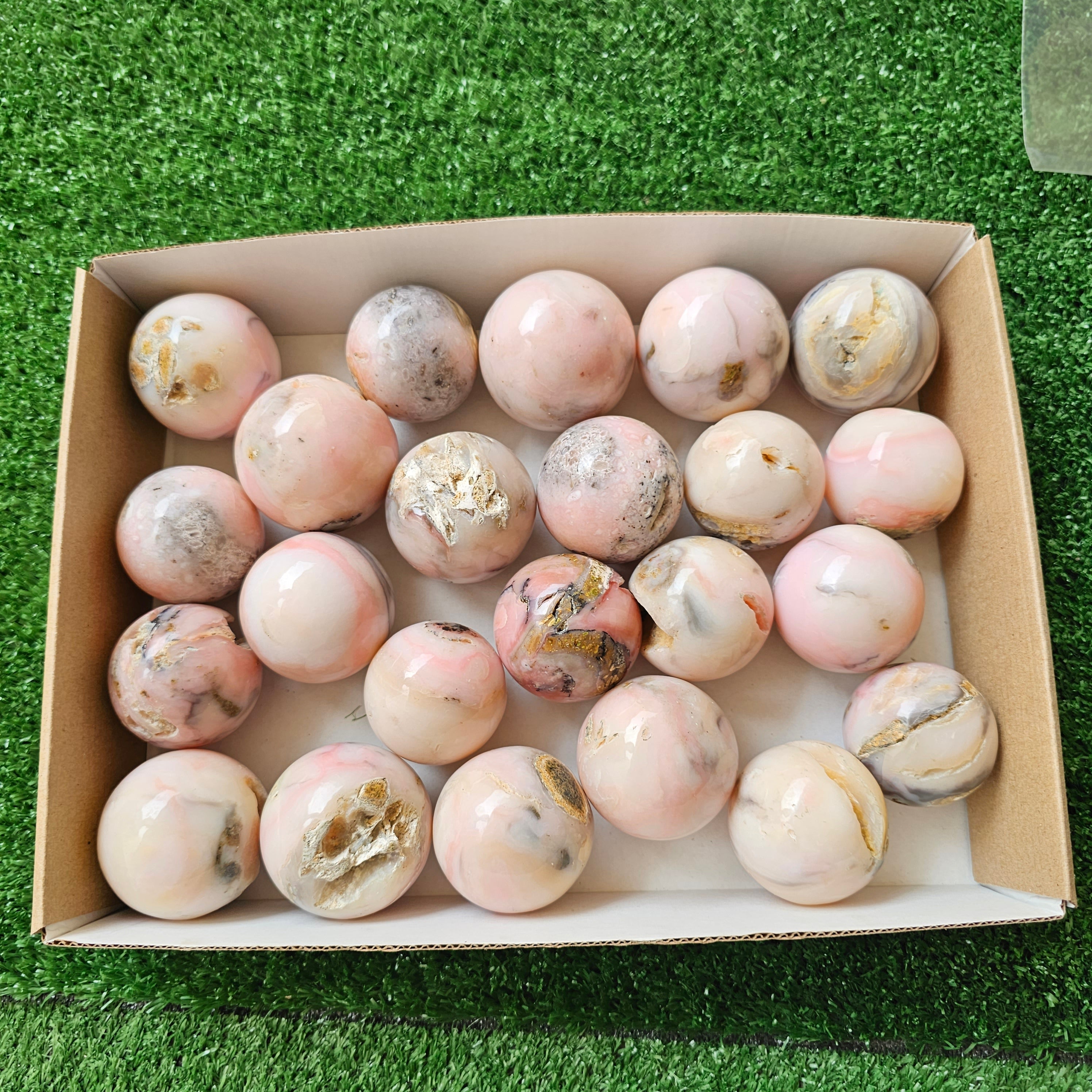 23 pc pink opal spheres