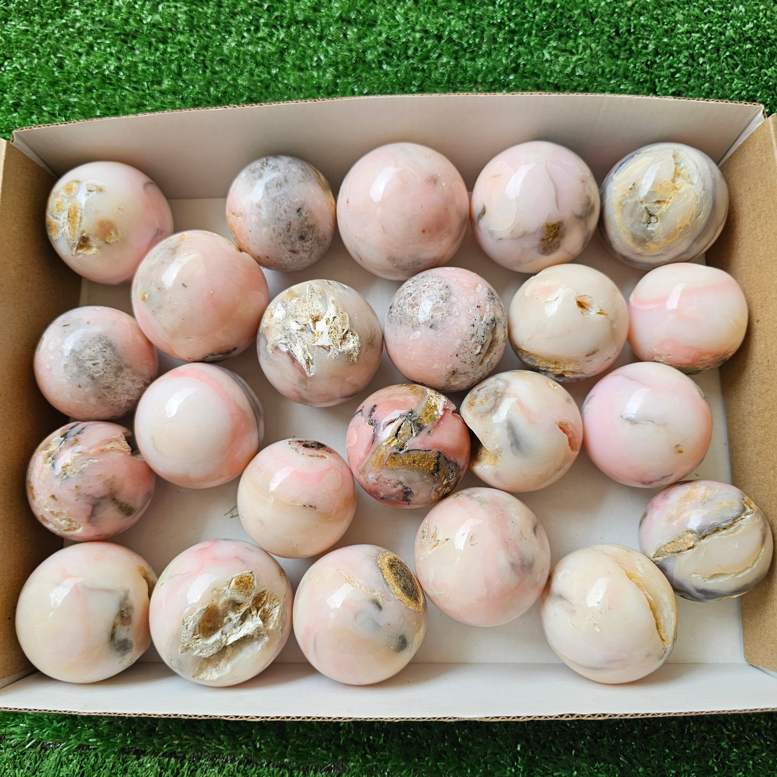 23 pc pink opal spheres