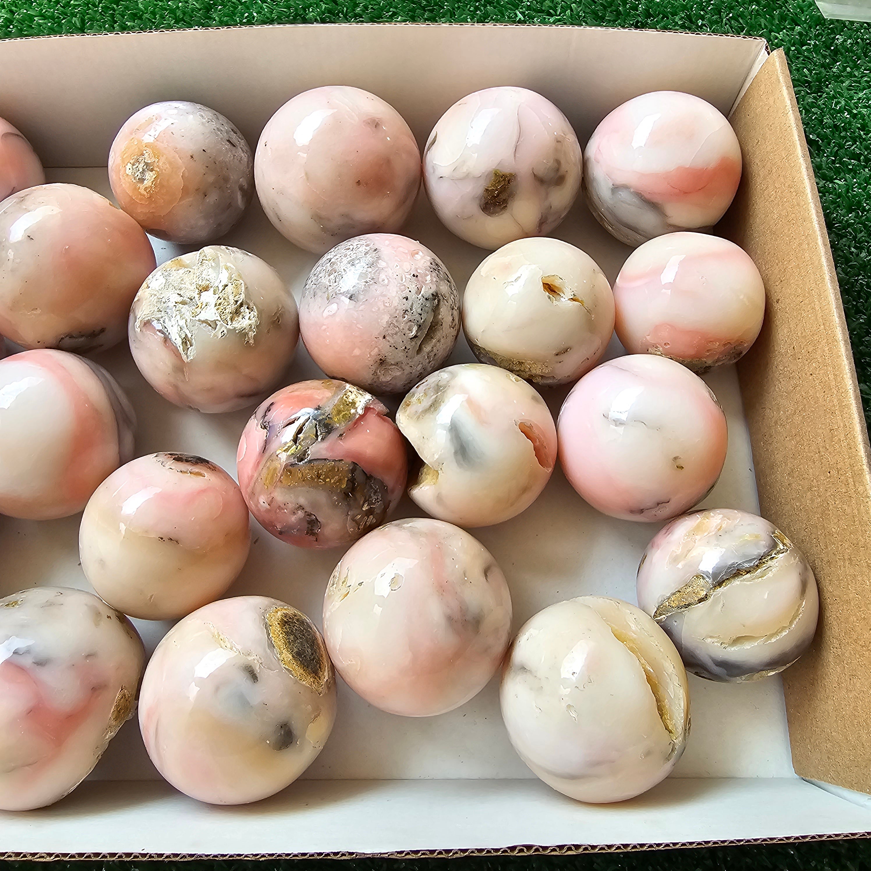 23 pc pink opal spheres
