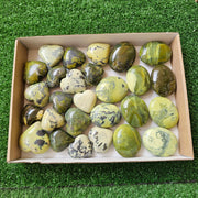 25 pc green serpentine palms & hearts