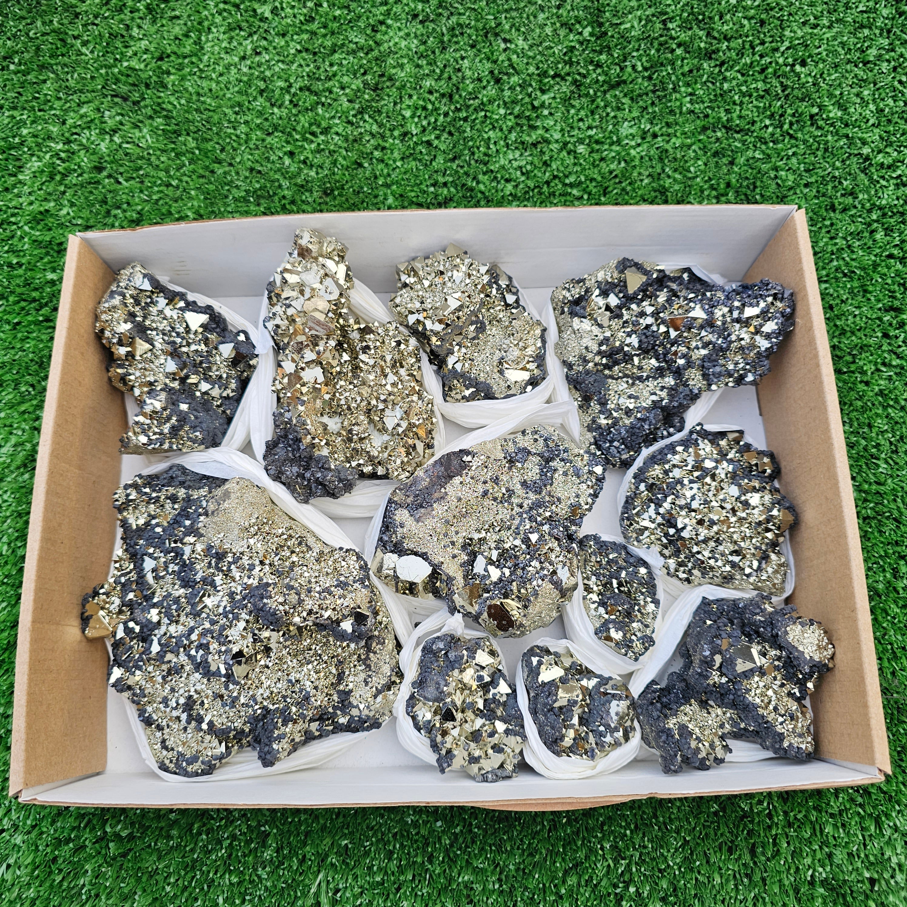 11 pc pyrite octahedral with sphalerite