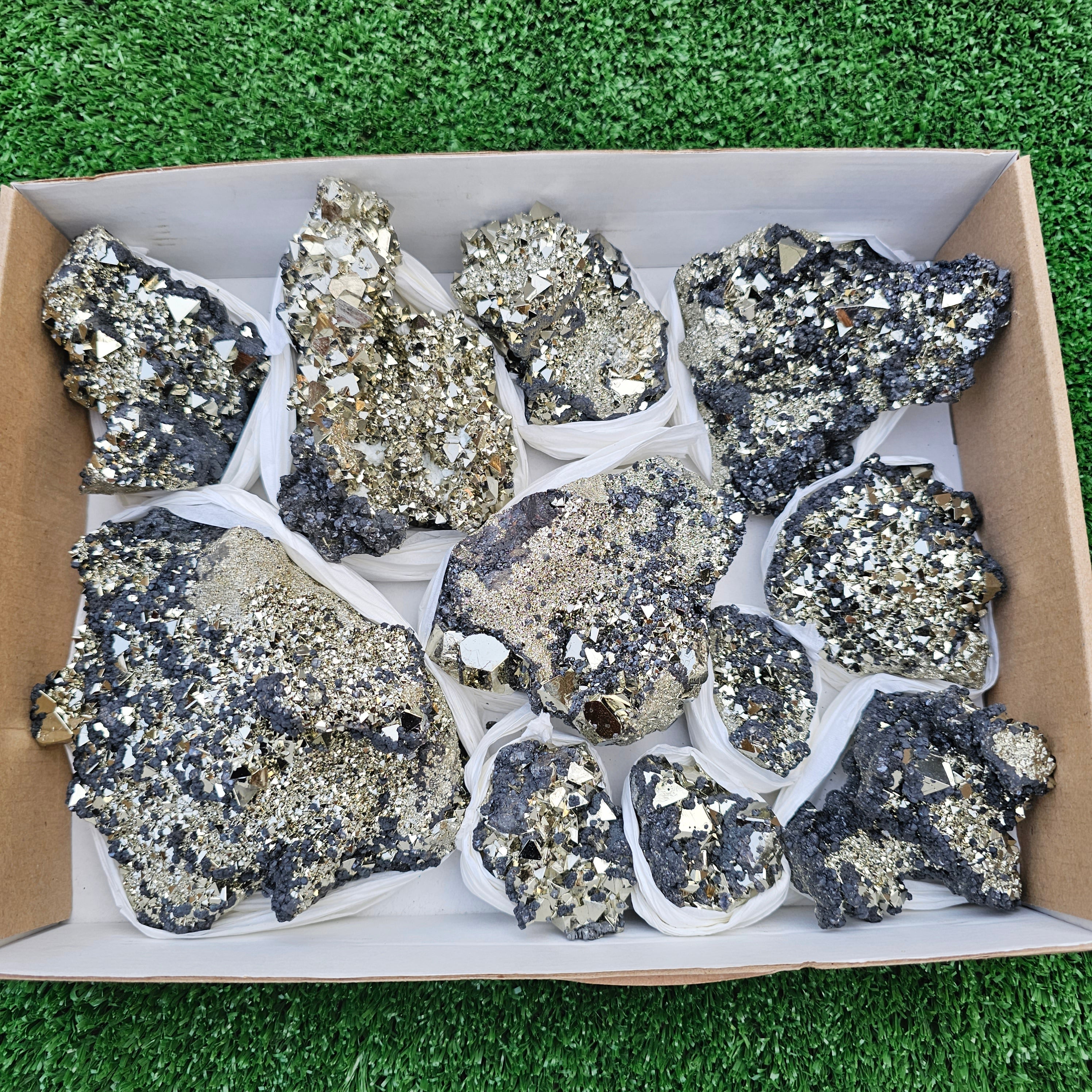 11 pc pyrite octahedral with sphalerite
