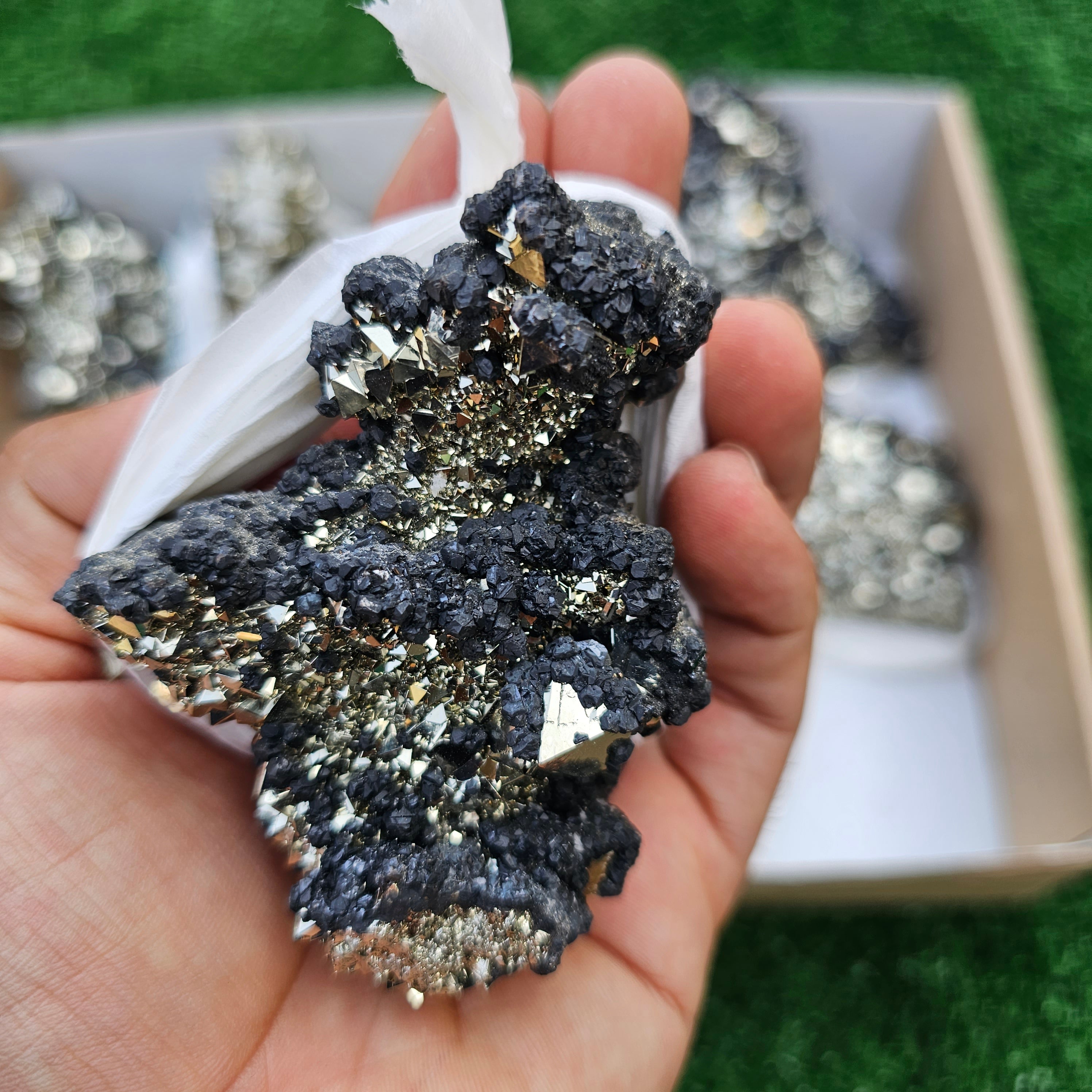 11 pc pyrite octahedral with sphalerite