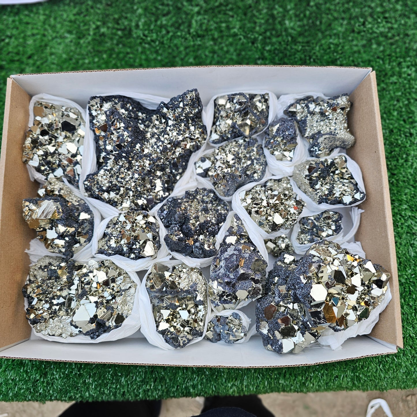 17 pc pyrite octahedral with sphalerite