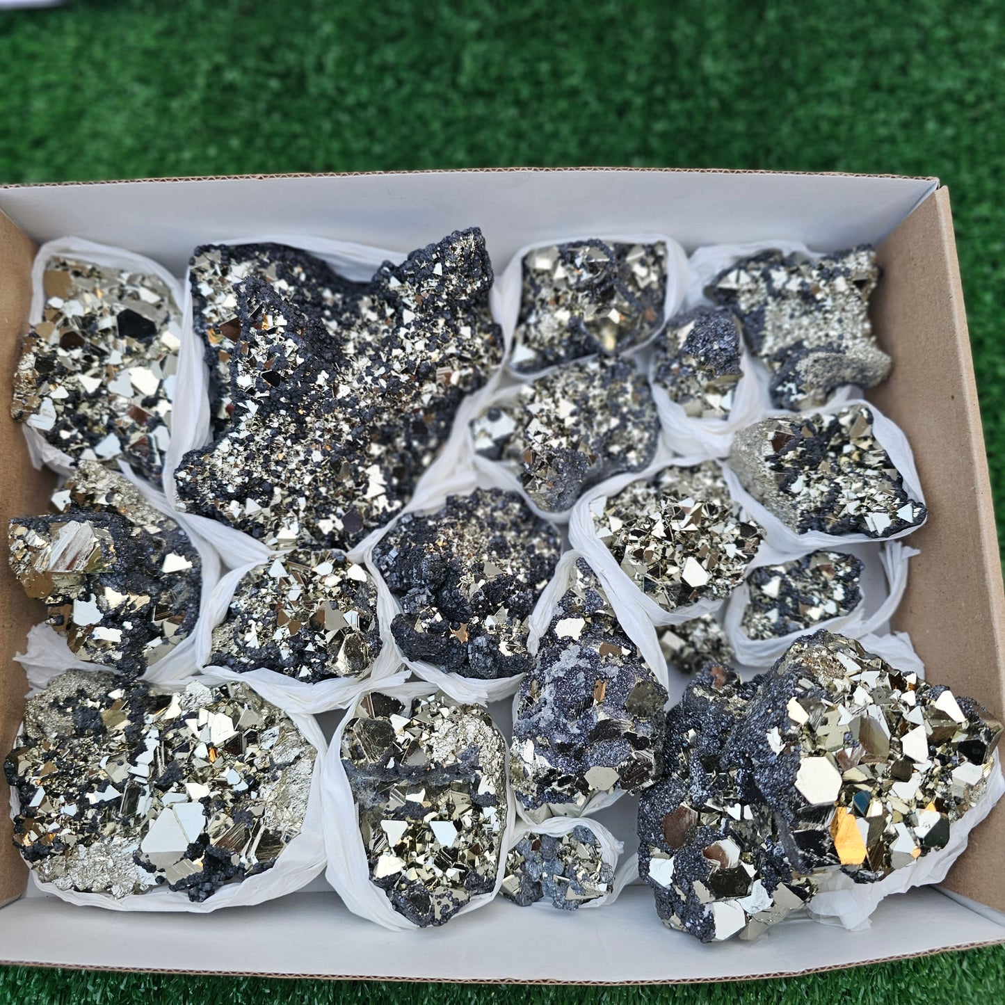 17 pc pyrite octahedral with sphalerite