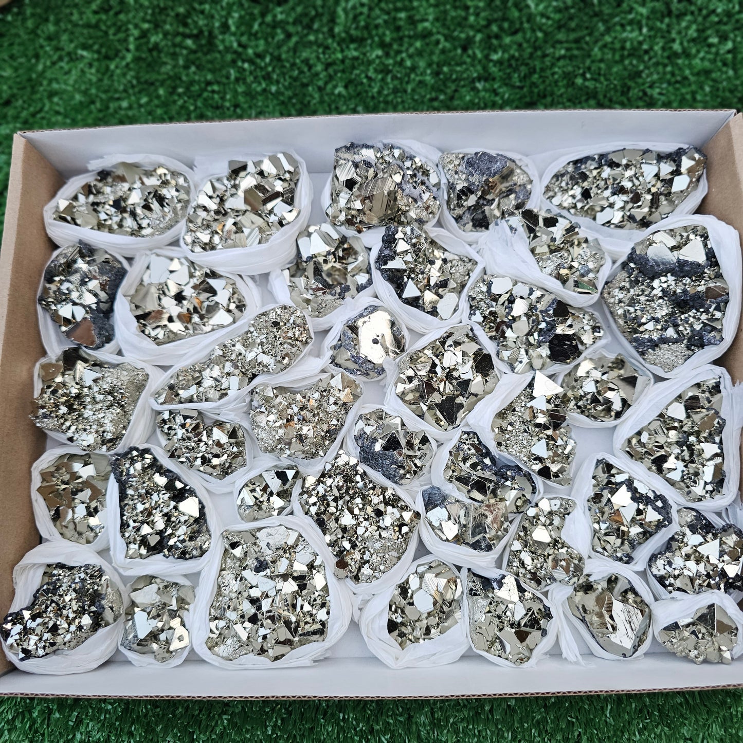 38 pc pyrite octahedral with sphalerite