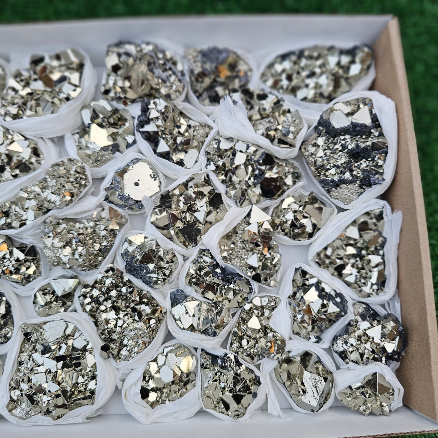 38 pc pyrite octahedral with sphalerite
