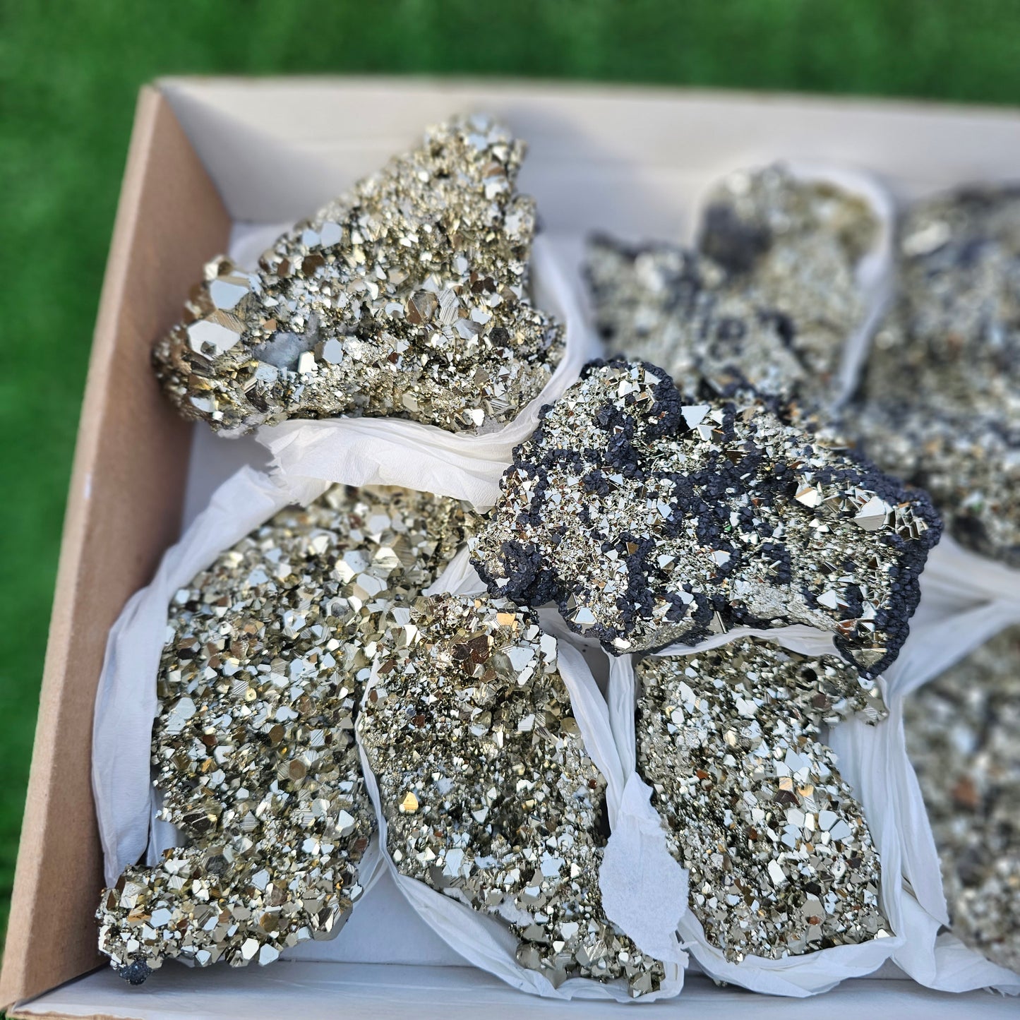 8 pc pyrite octahedral with sphalerite
