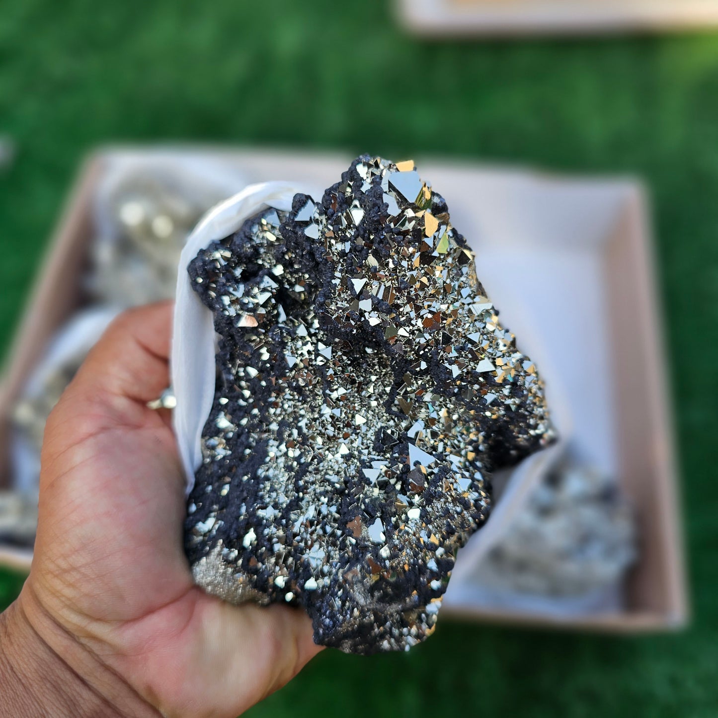 8 pc pyrite octahedral with sphalerite