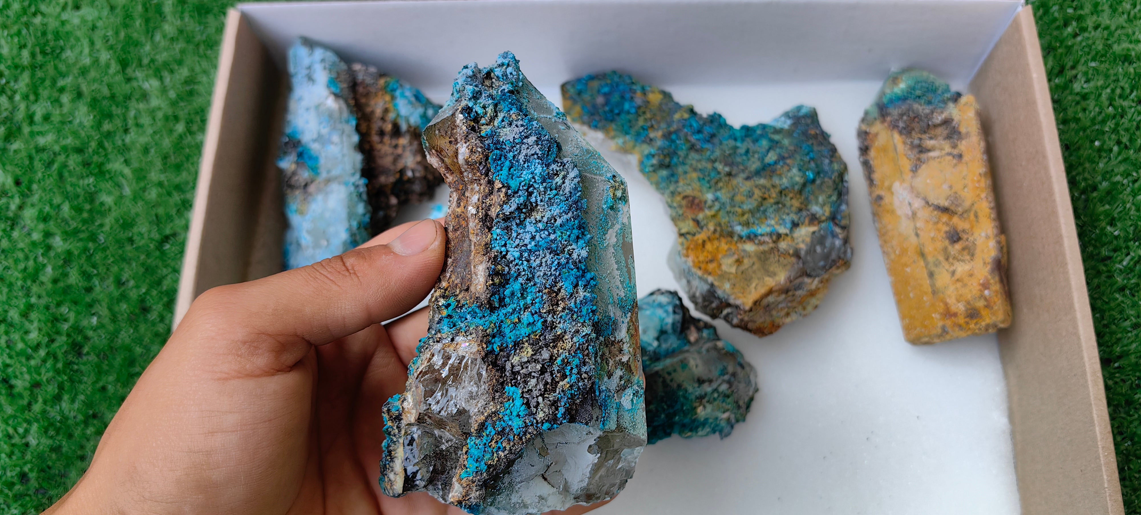 Lot 8 Chrysocolla on Quartz