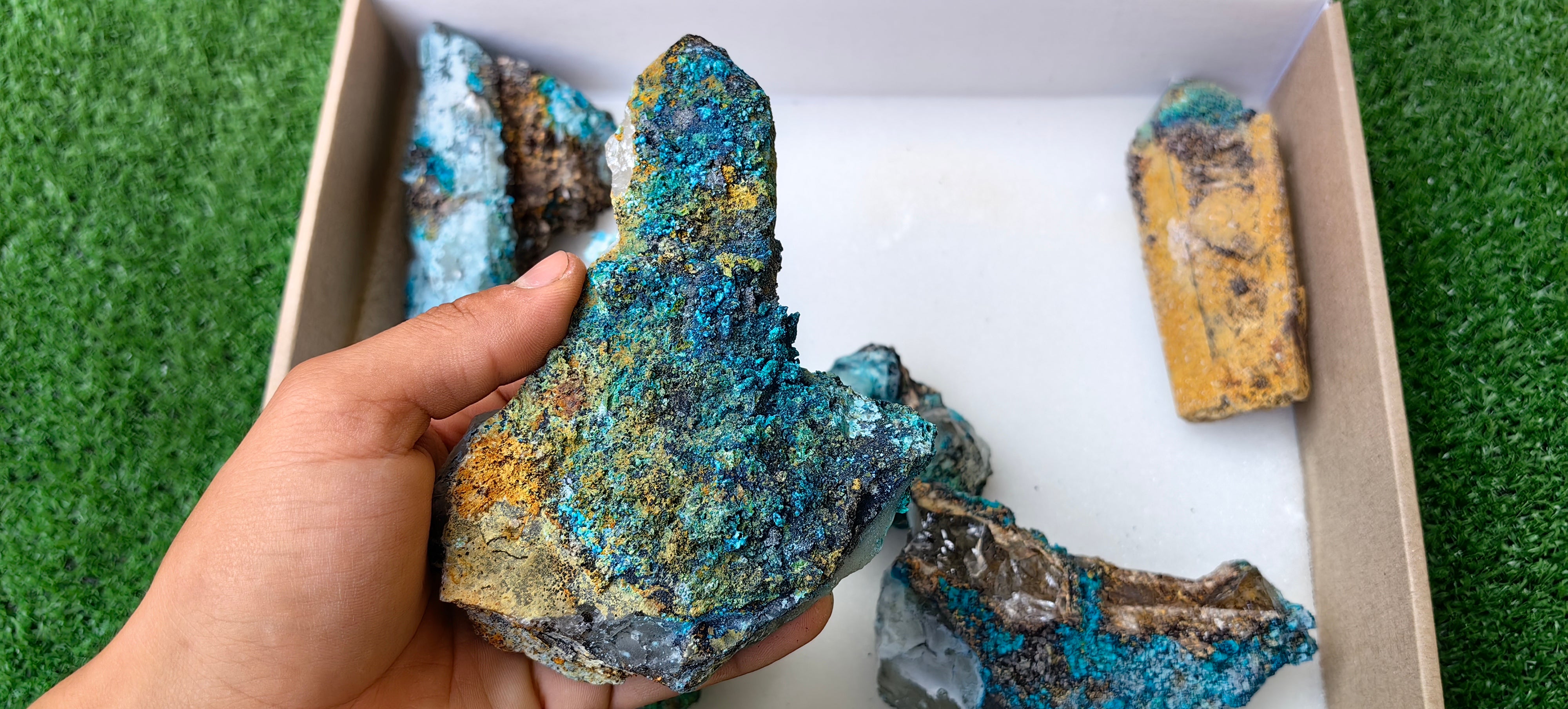 Lot 8 Chrysocolla on Quartz