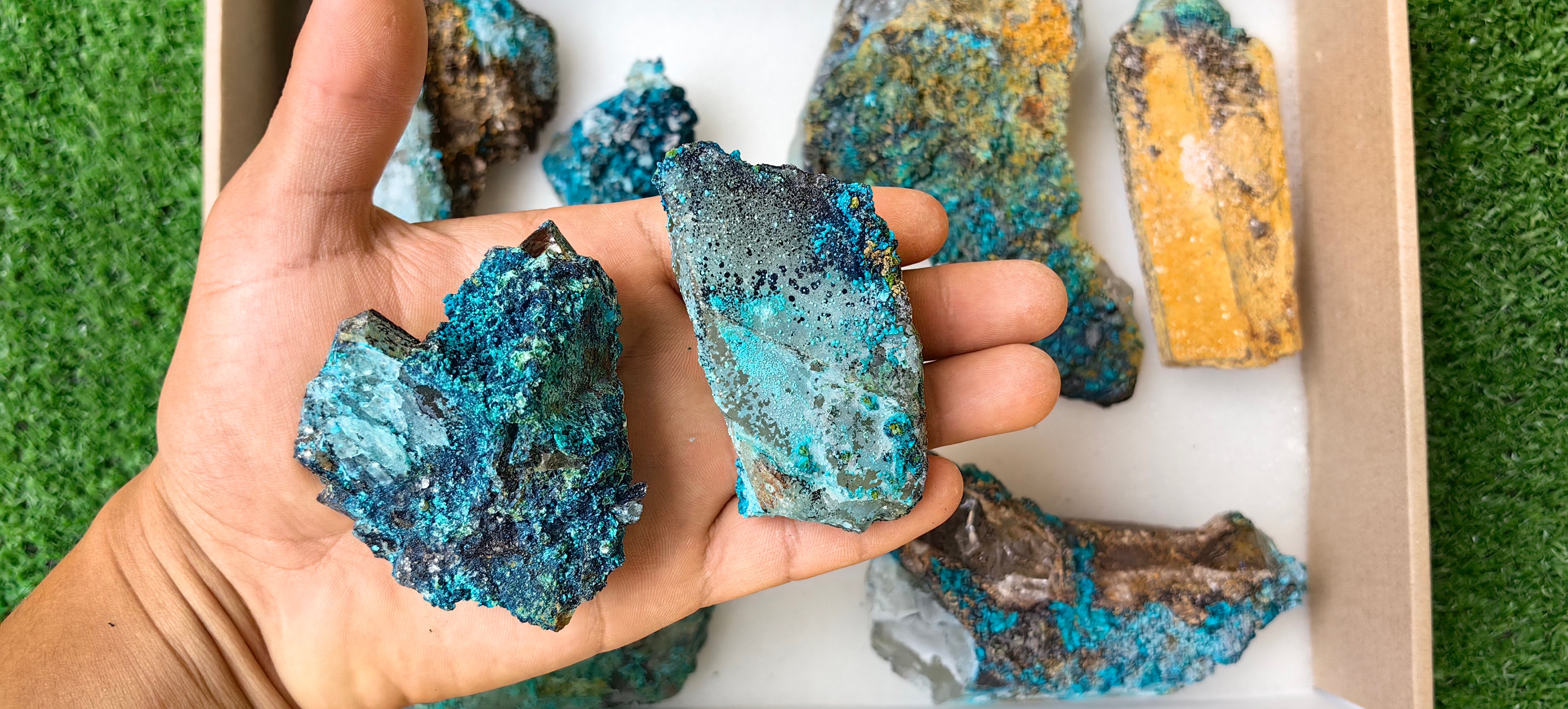 Lot 8 Chrysocolla on Quartz