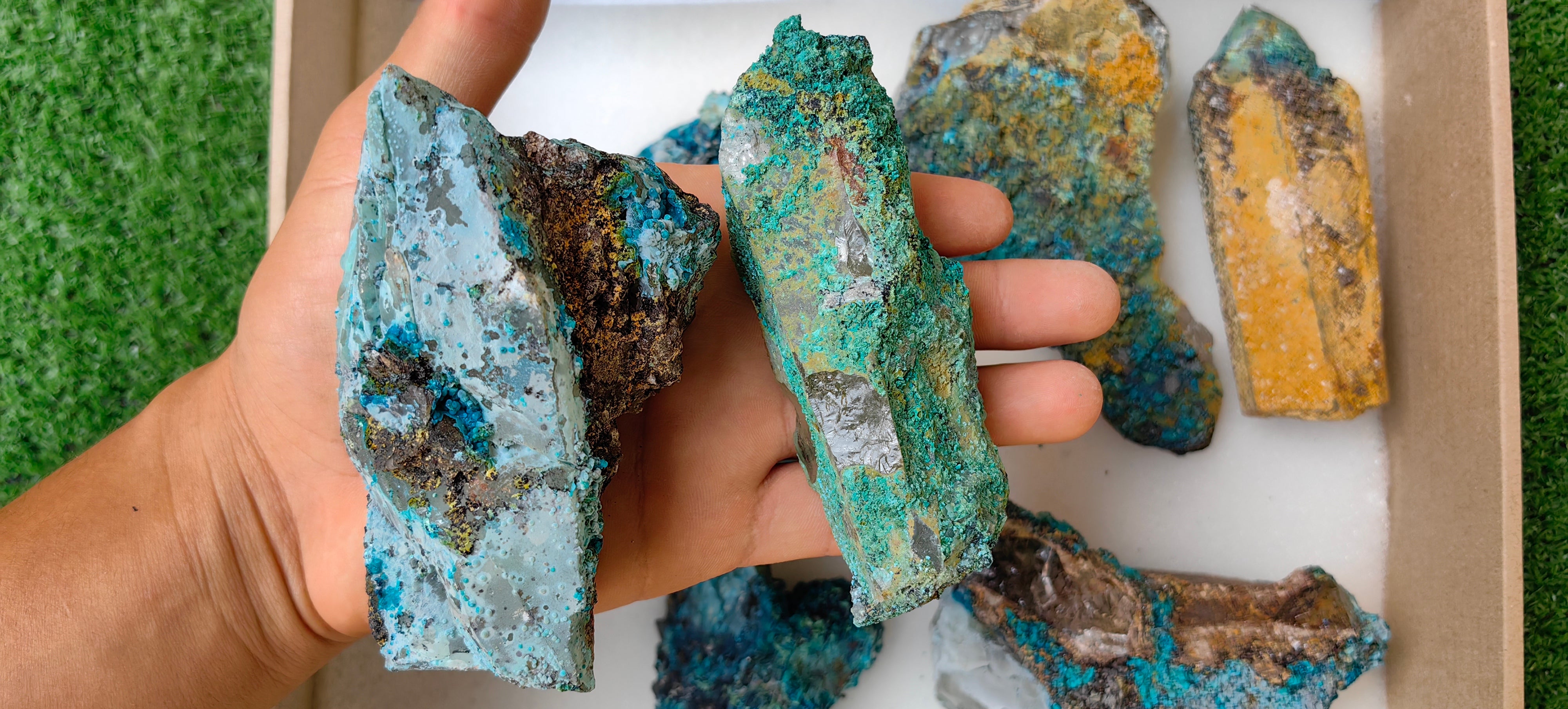 Lot 8 Chrysocolla on Quartz