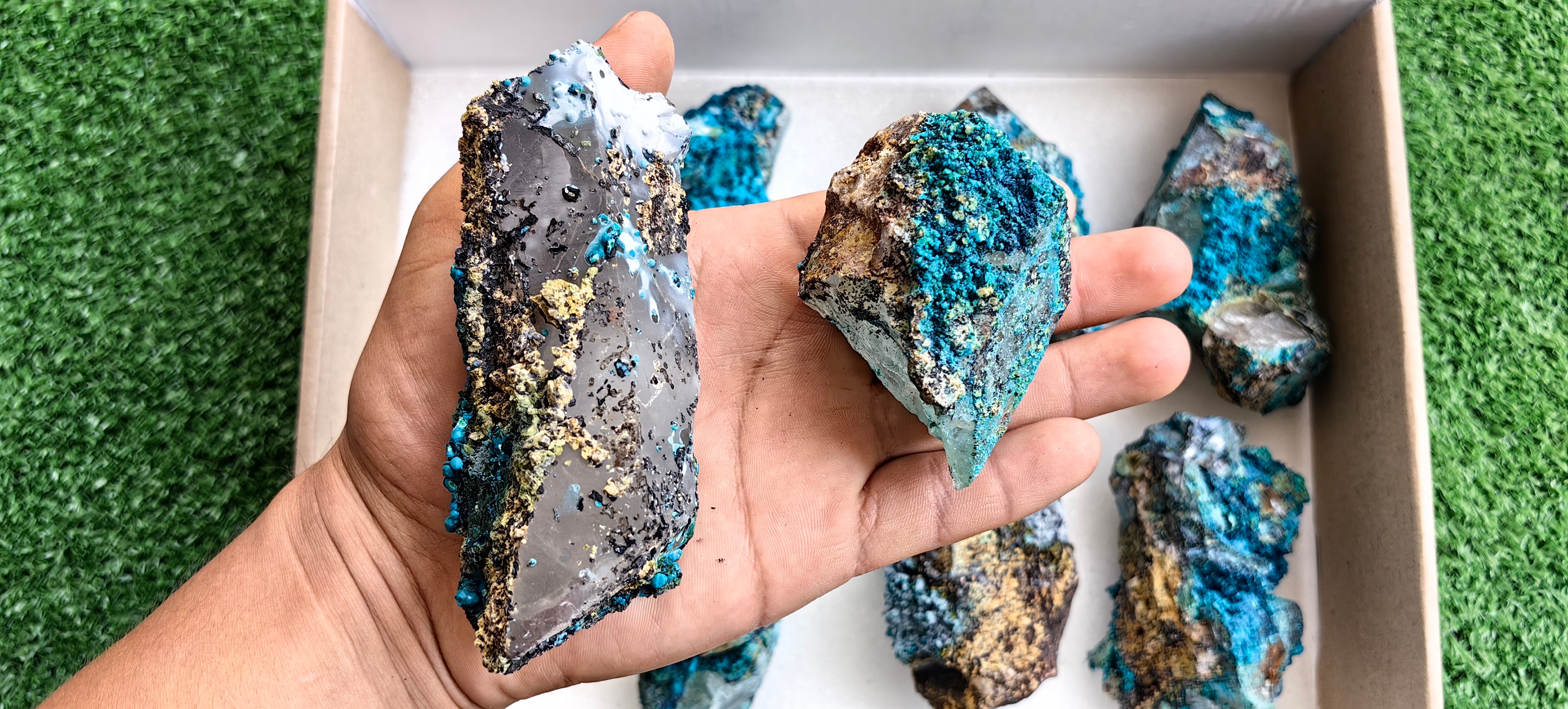 Lot 8 Chrysocolla on Quartz