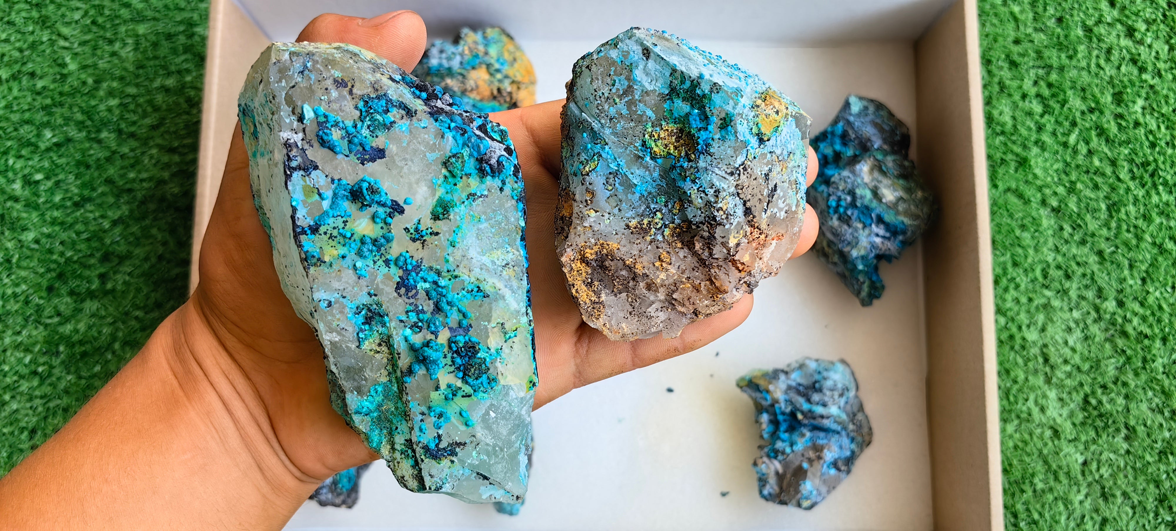 Lot 8 Chrysocolla on Quartz