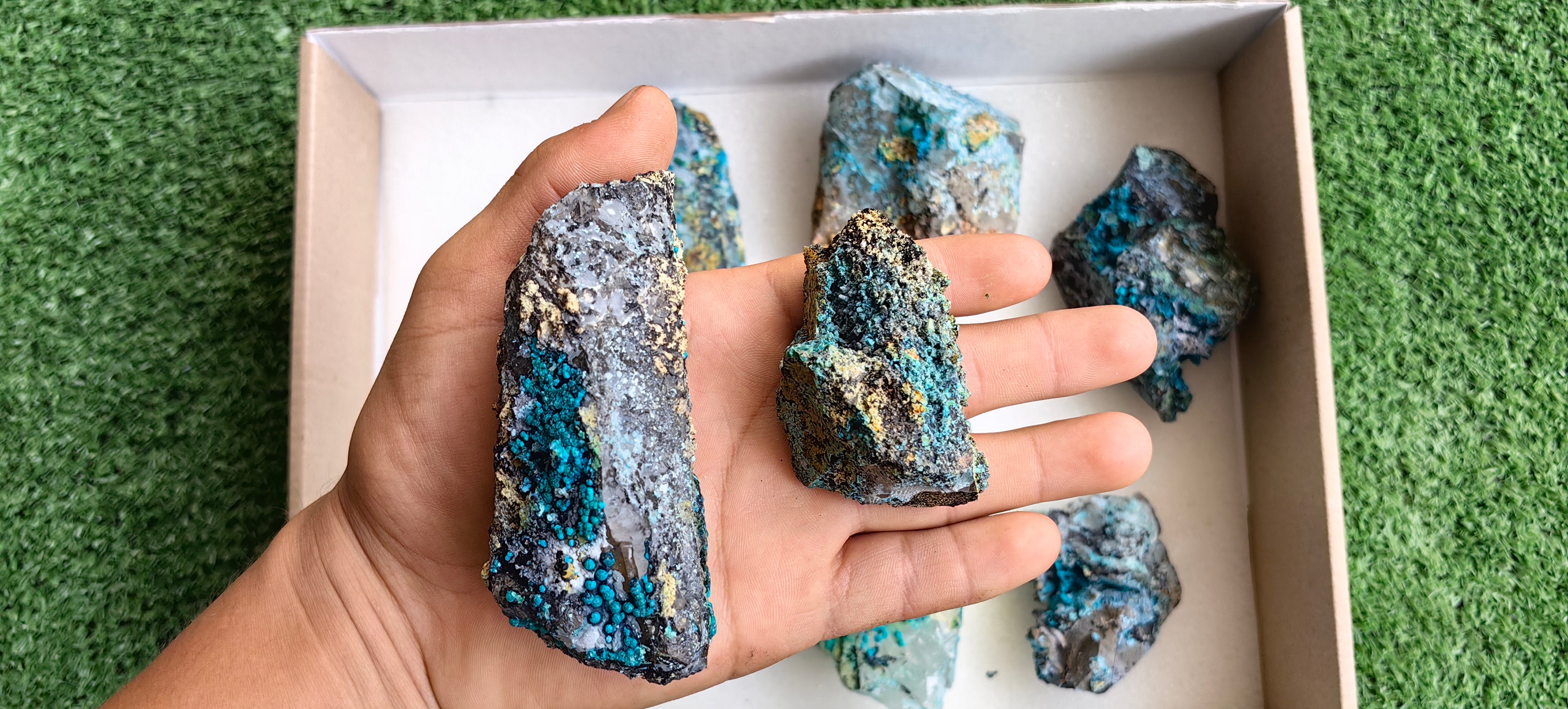Lot 8 Chrysocolla on Quartz