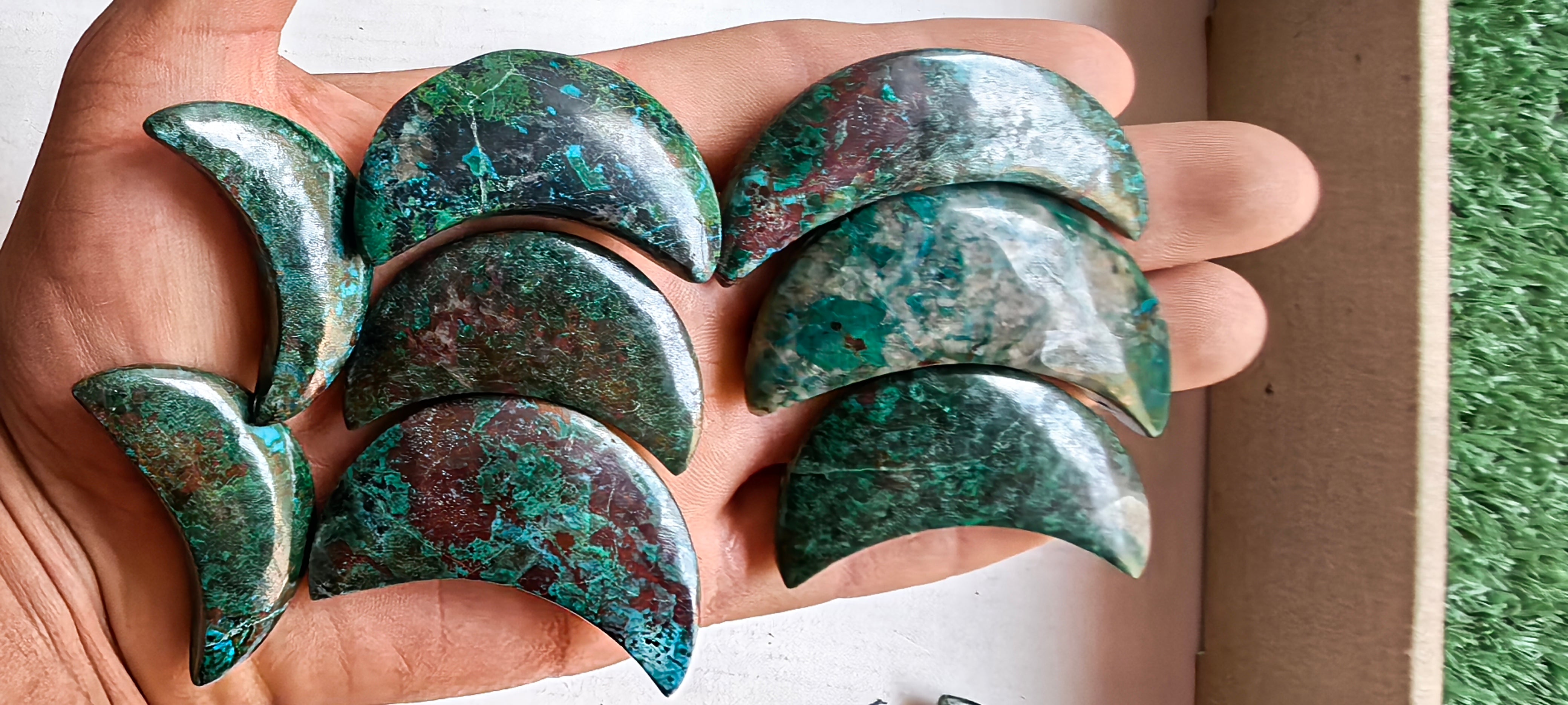 Lot 47 pcs Chrysocolla Moon
