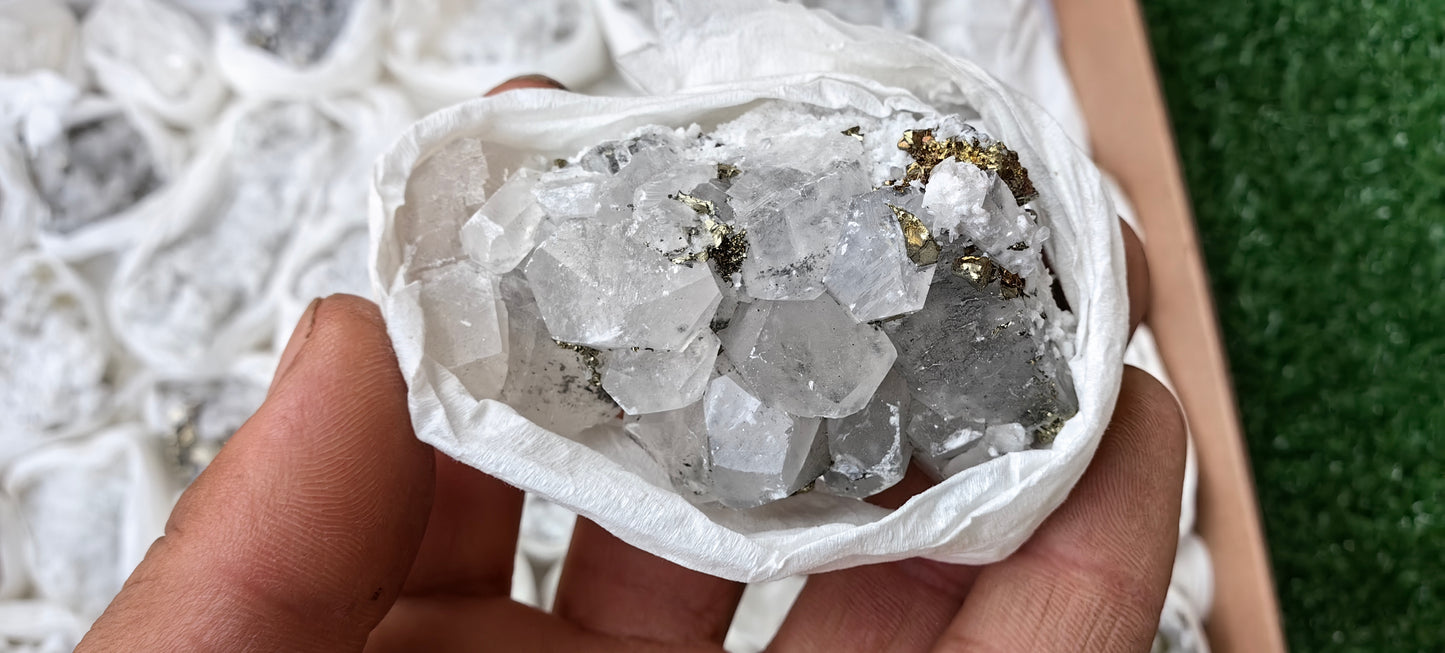 Lot 39 Pcs Pyrite with Calcite*