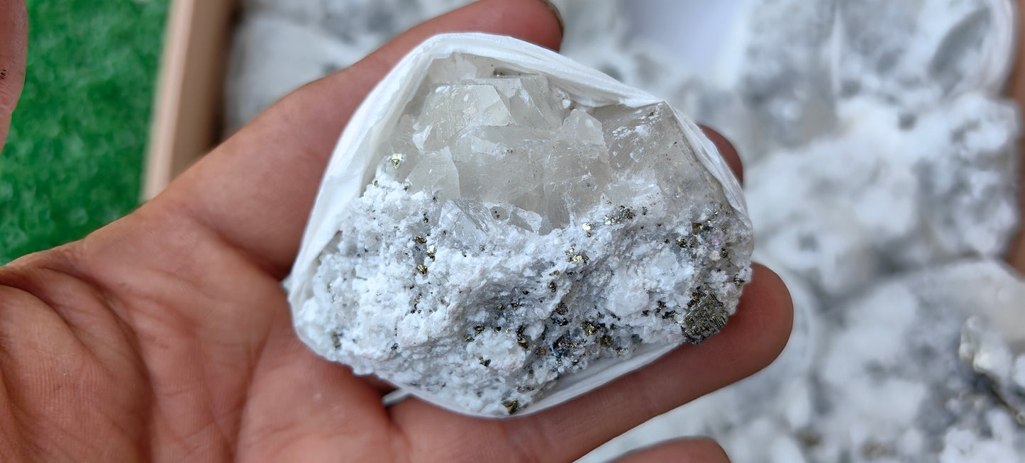 Lot 20 Pcs Pyrite with Calcite*