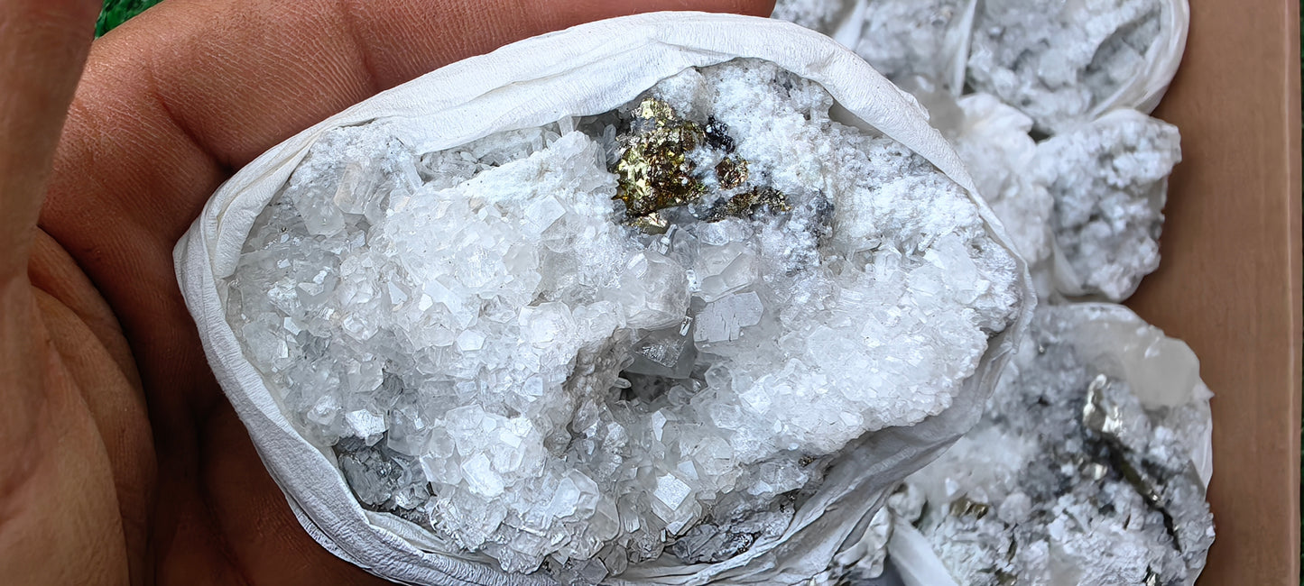 Lot 20 Pcs Pyrite with Calcite*
