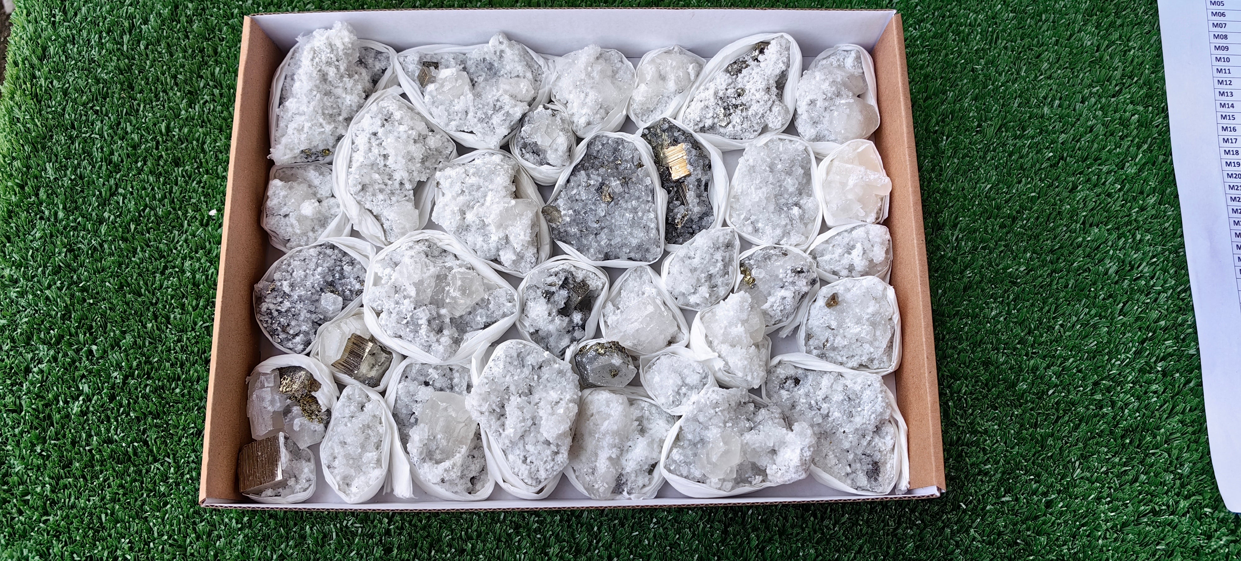 Lot 46 Pcs Pyrite with Calcite*