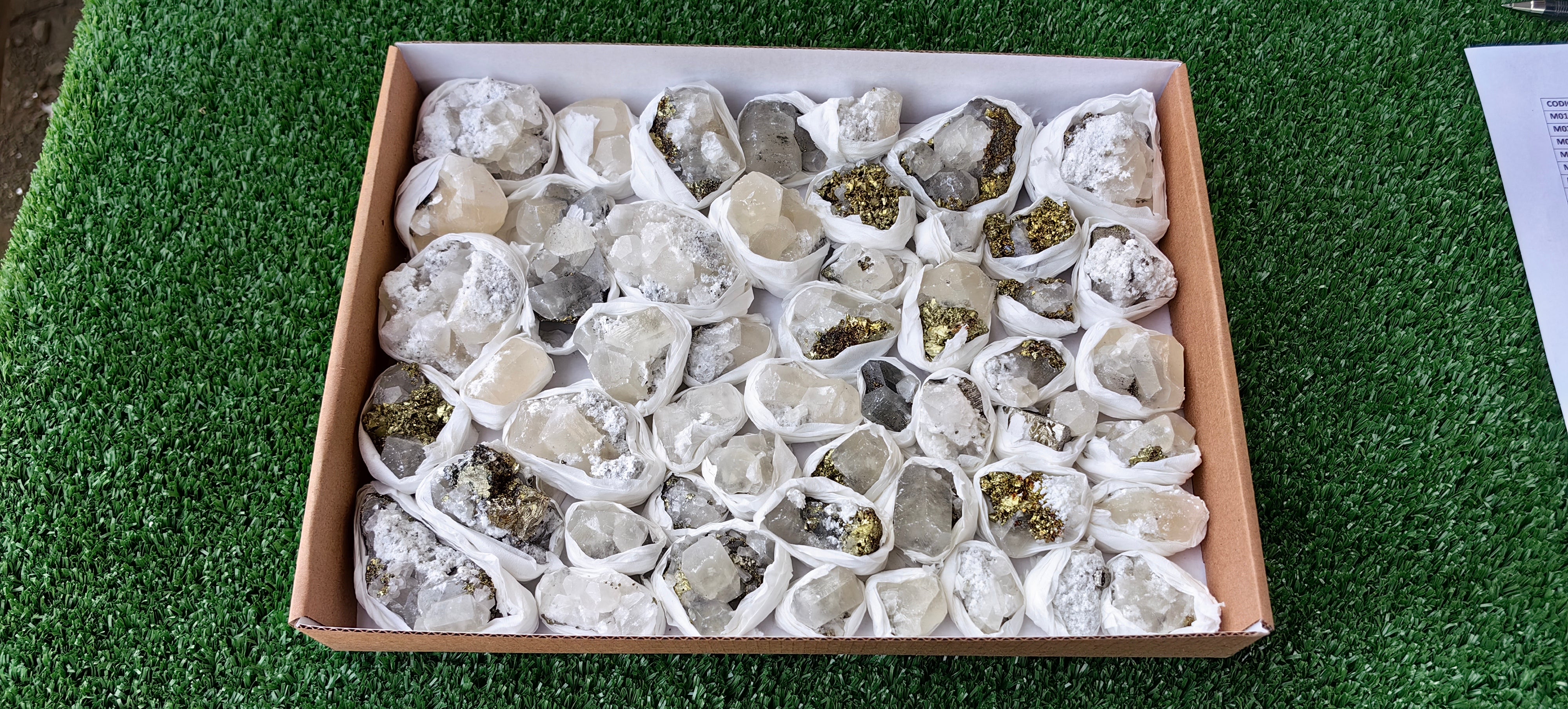 Lot 51 Pcs Pyrite with Calcite*