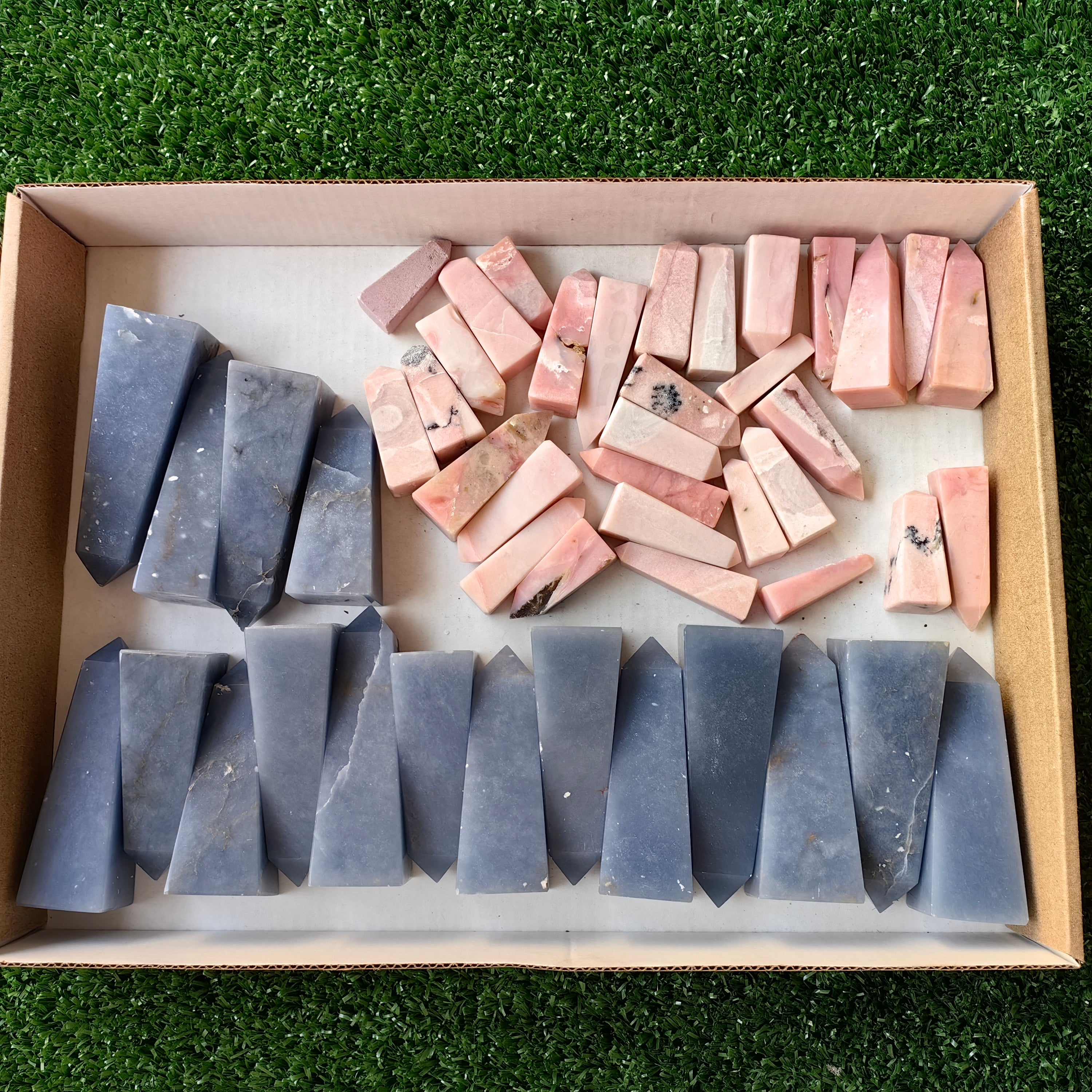 Lot 48 pcs Pink Opal / Angelite Tower*