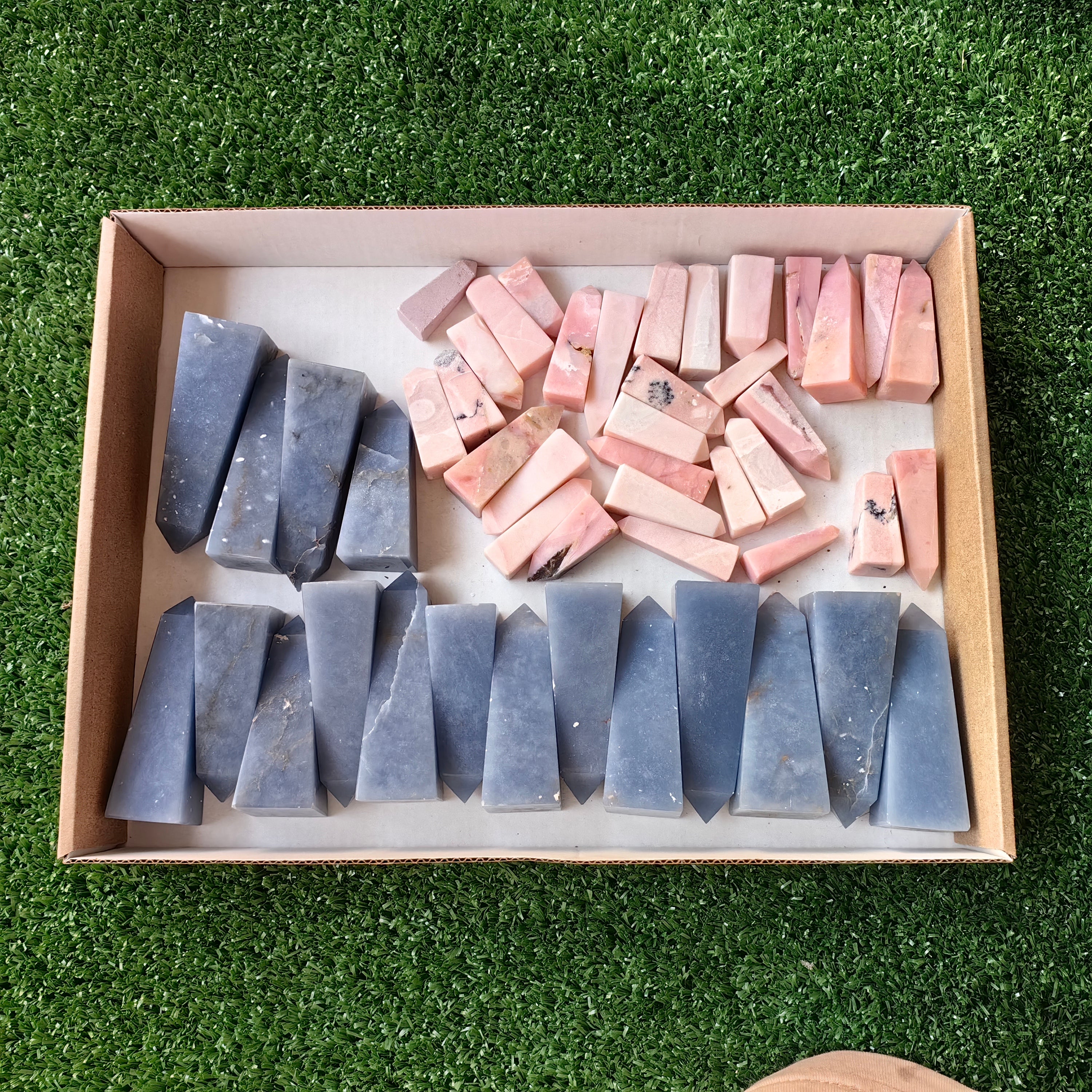 Lot 48 pcs Pink Opal / Angelite Tower*