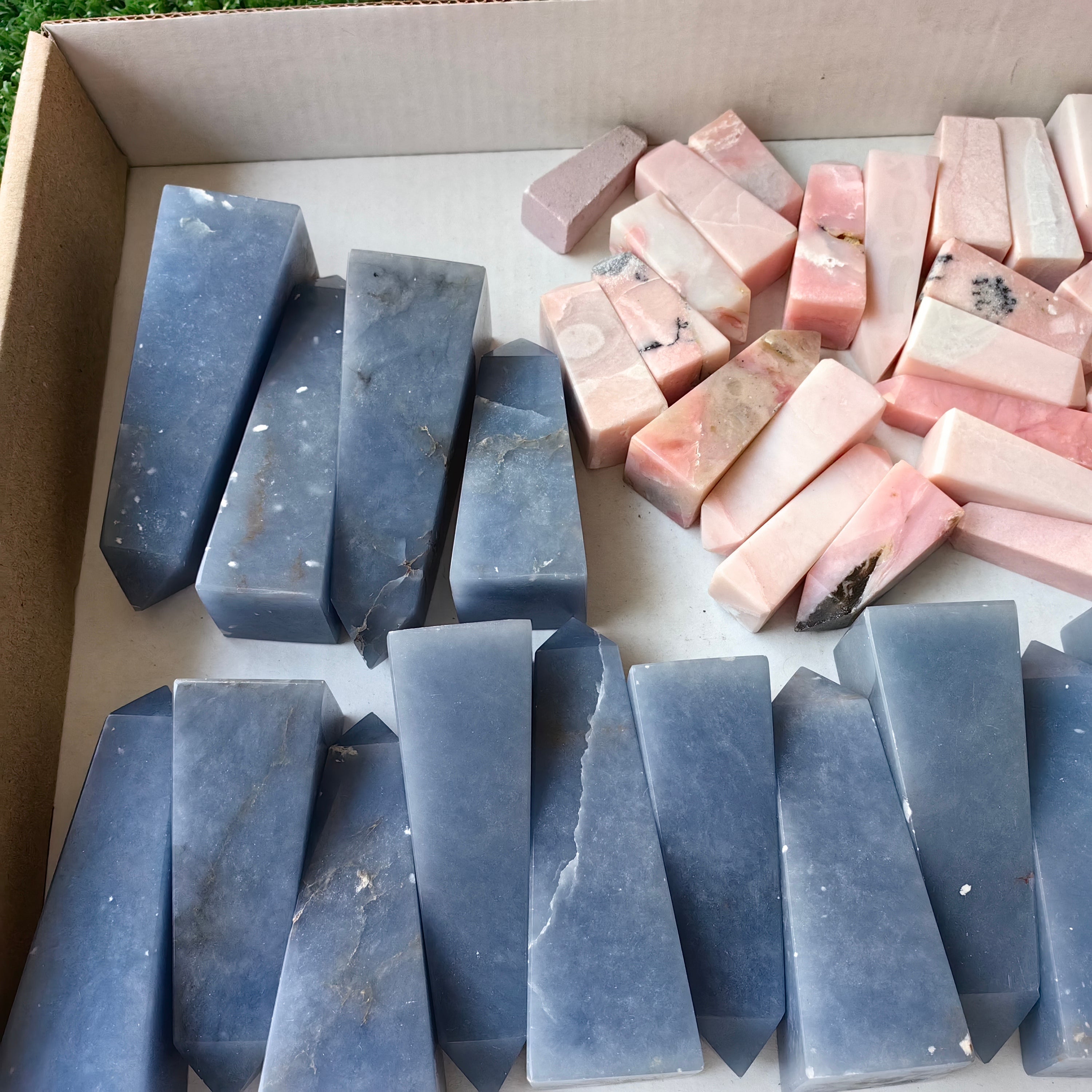 Lot 48 pcs Pink Opal / Angelite Tower*