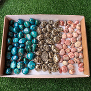 Tumbled Chrysocolla Pyrite Rhodochrosite