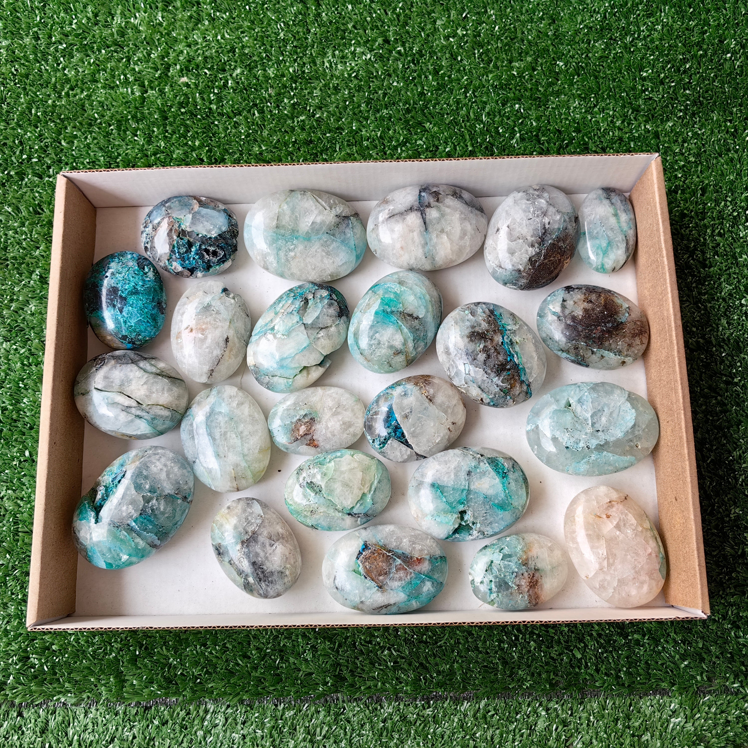 23 pcs Chrysocolla Quartz Palm