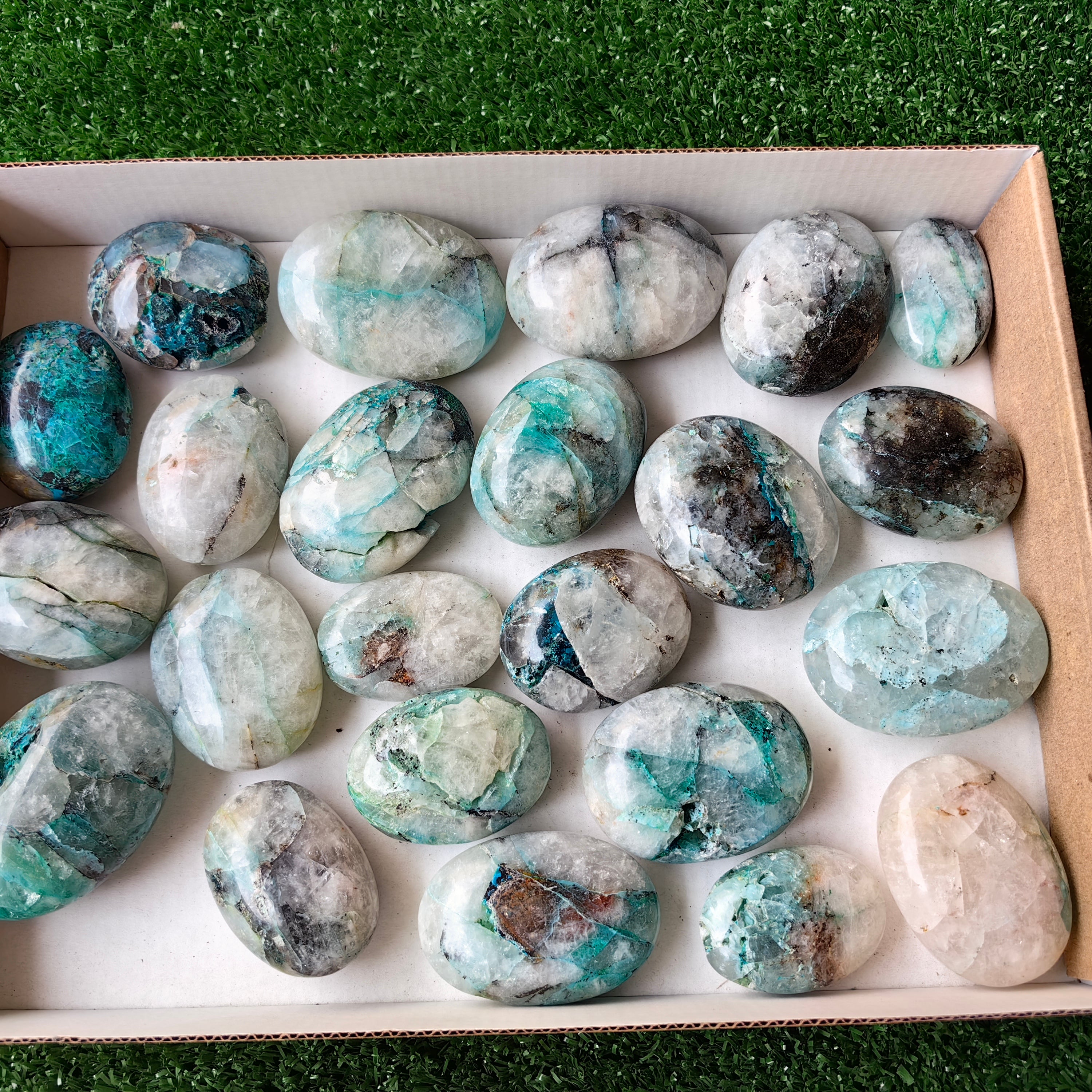 23 pcs Chrysocolla Quartz Palm
