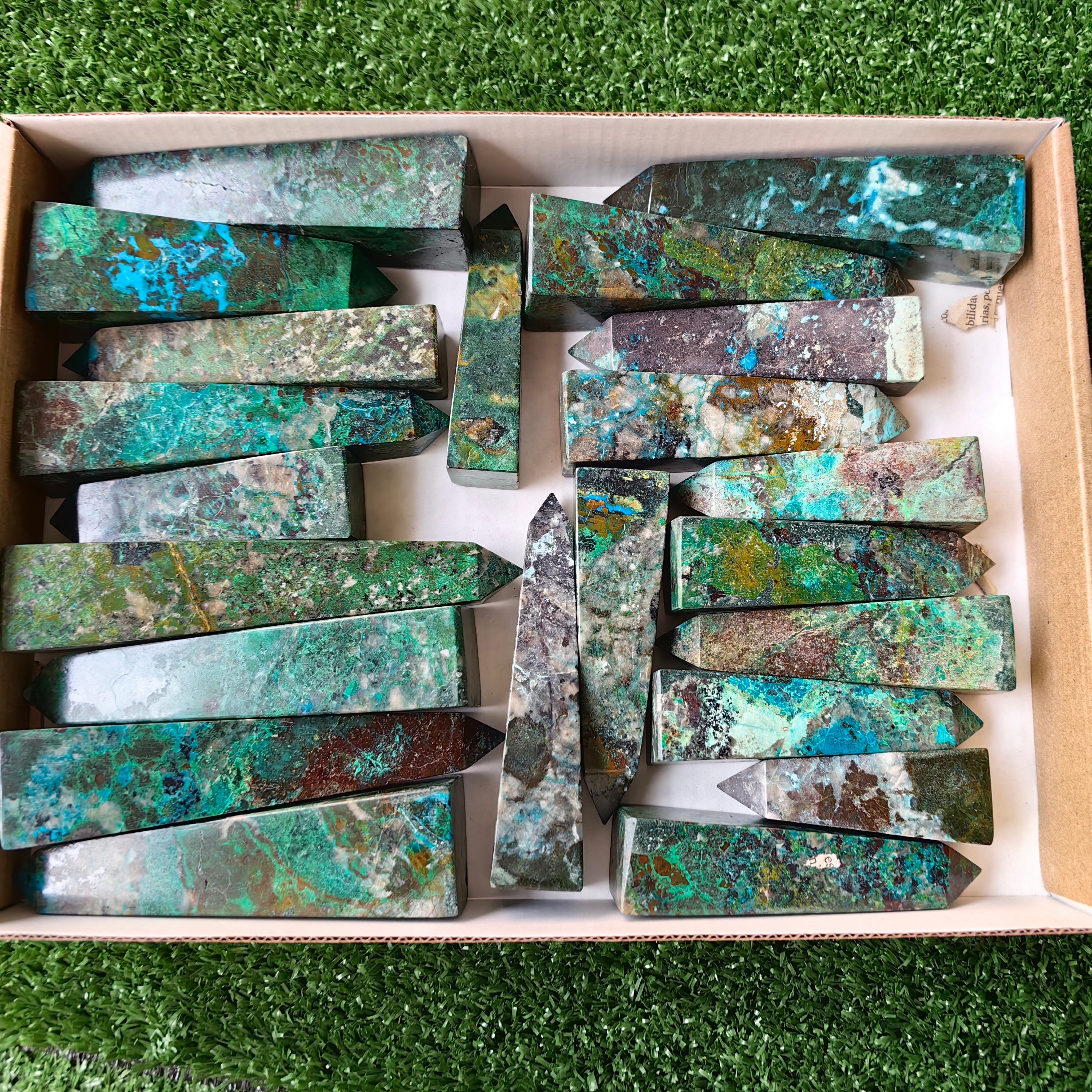 22 pcs Chrysocolla Tower